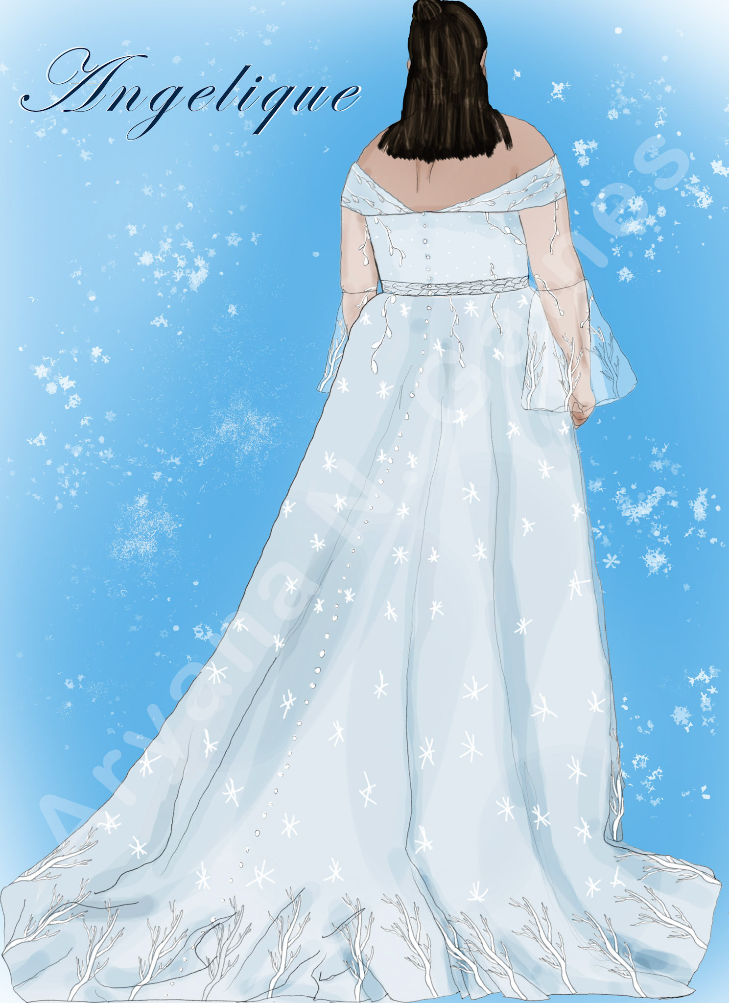 Angelique Dress Back with Removeable Sleeves