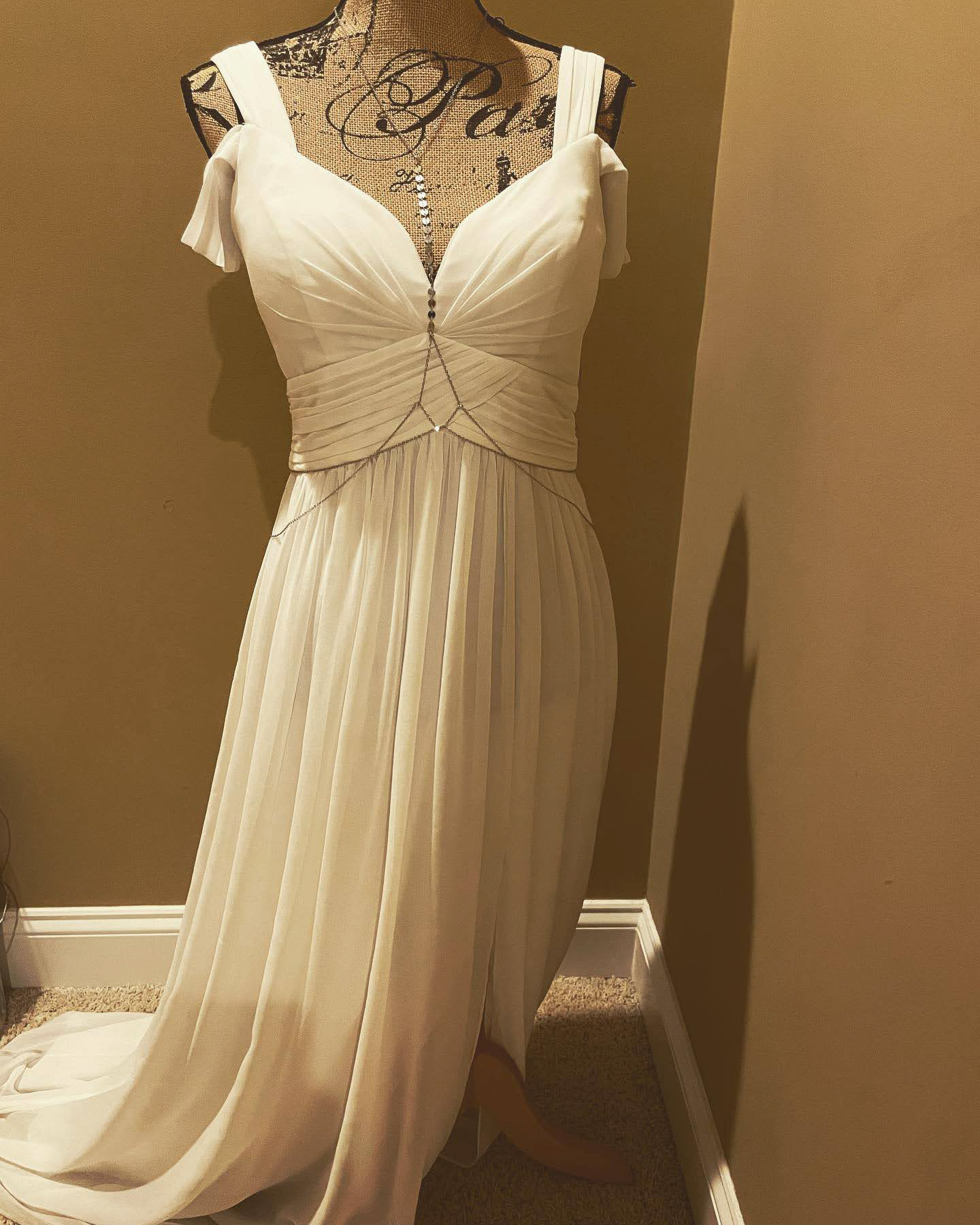 Athena Wedding Dress Pinned