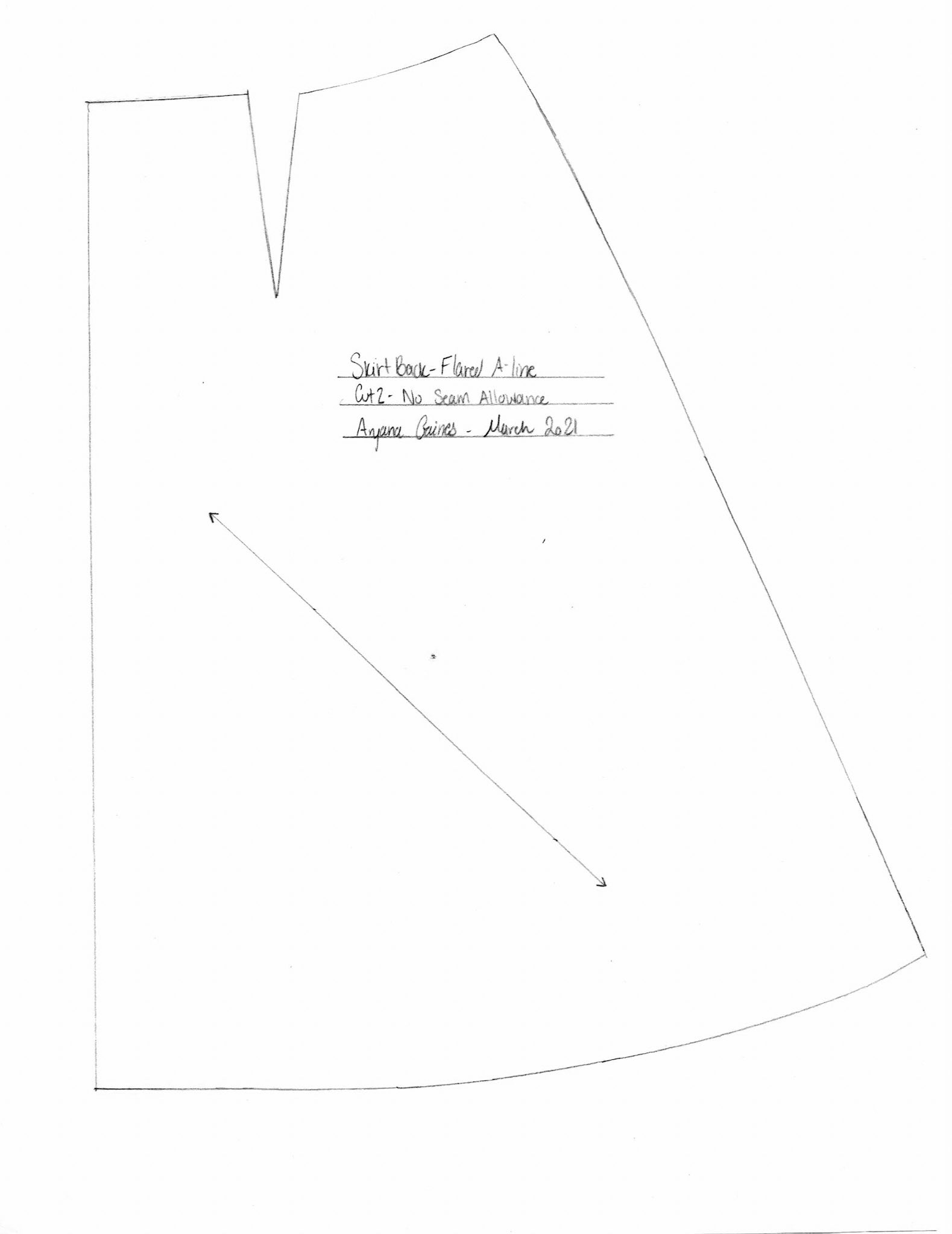 Flared A-Line Skirt Front Final Pattern