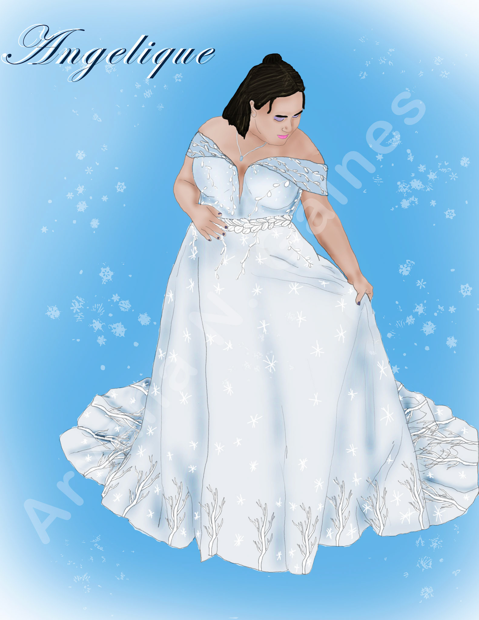 Angelique Dress Front without Sleeves