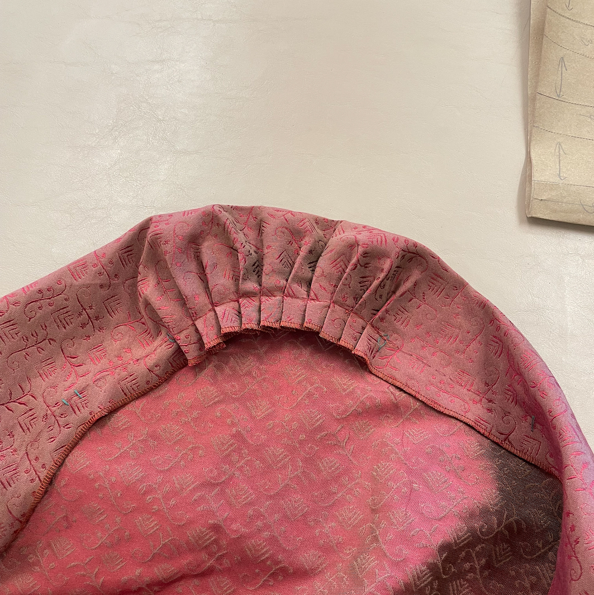 Pleated sleeve of Dame Quickly's Dress