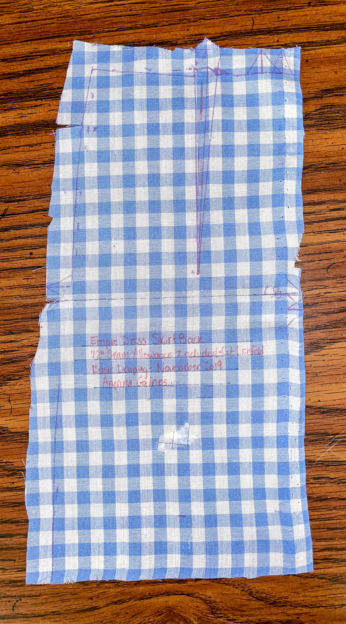 Empire Skirt Back Fabric Pattern