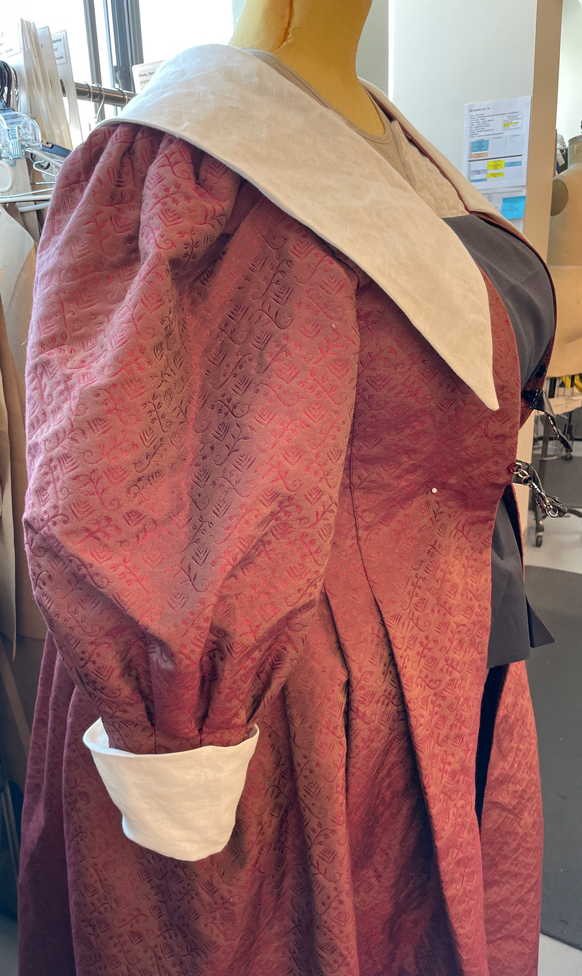 Finished Sleeve and Bodice of Dame Quickly's Dress