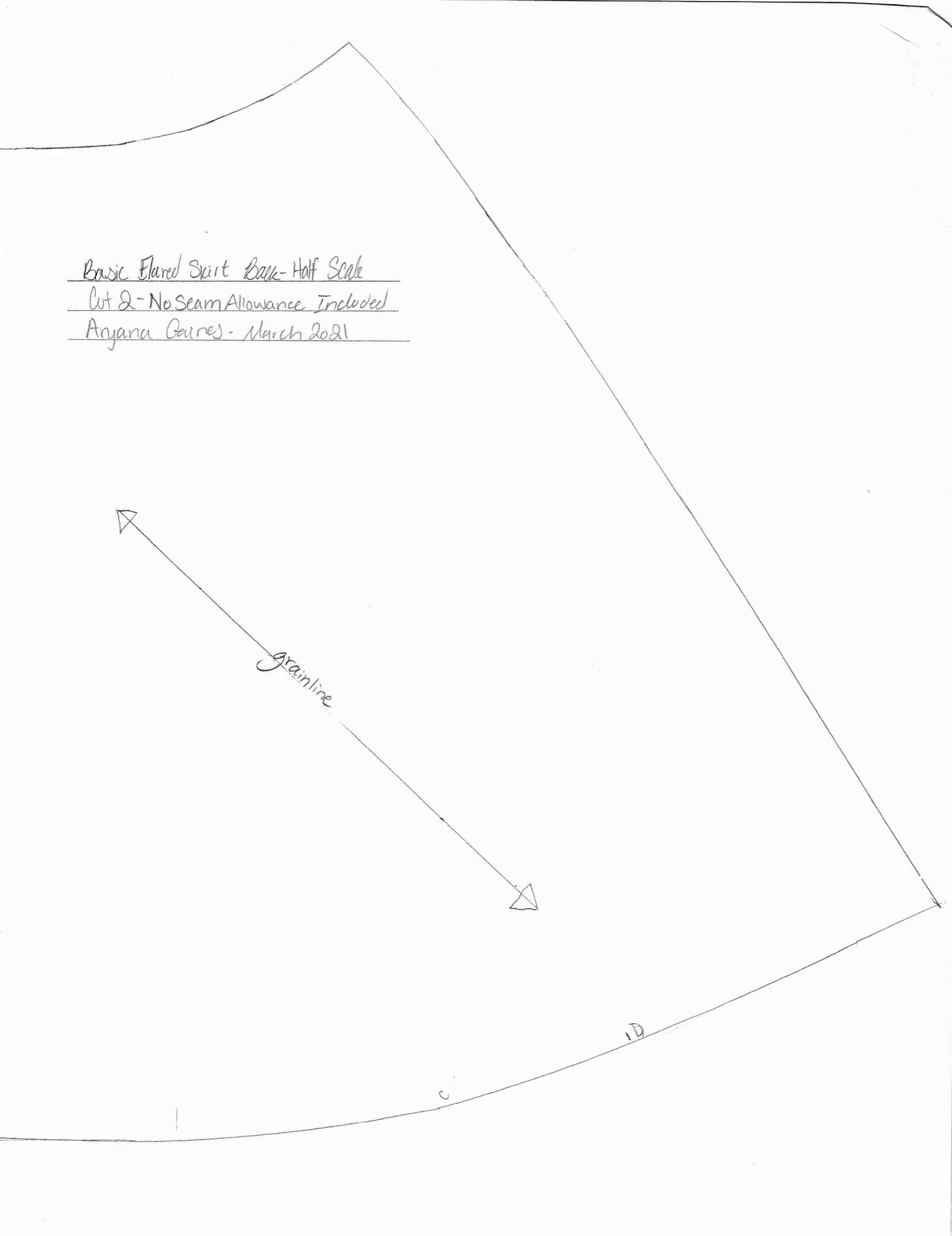 Basic Flared Skirt Back Final Pattern