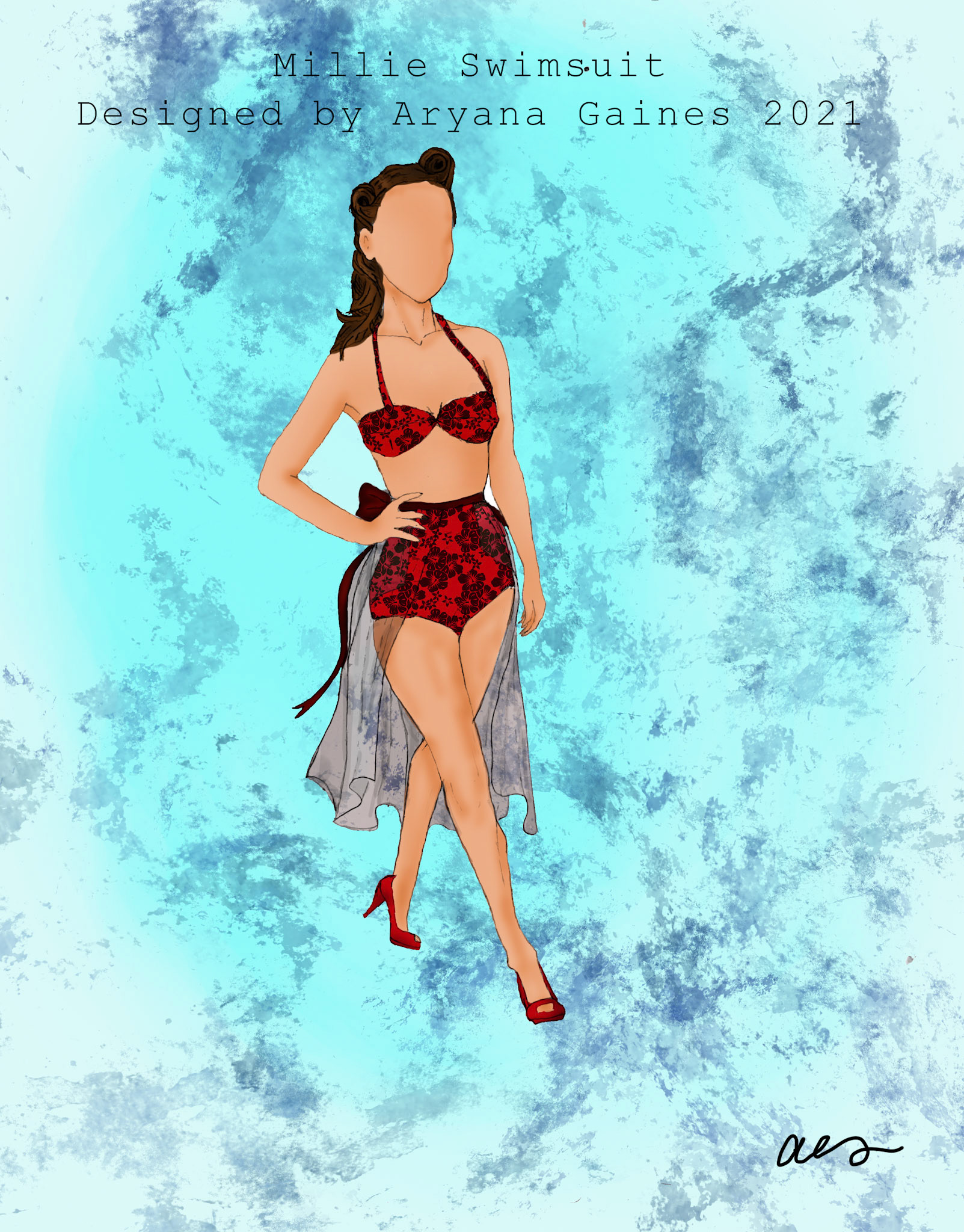 Millie Swimsuit Design Sketch
