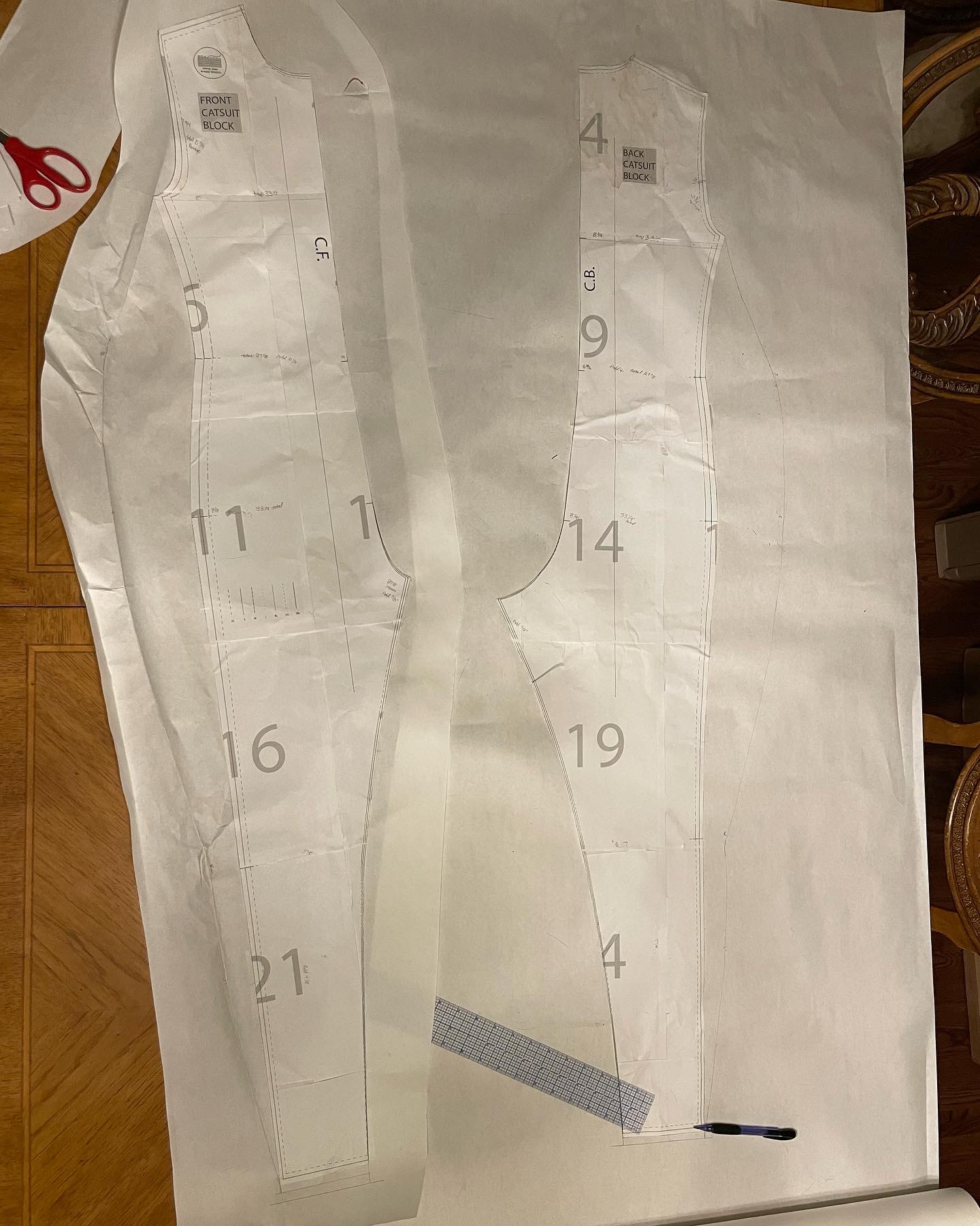 Black Unitard Pattern Drafted By: Aryana Gaines 