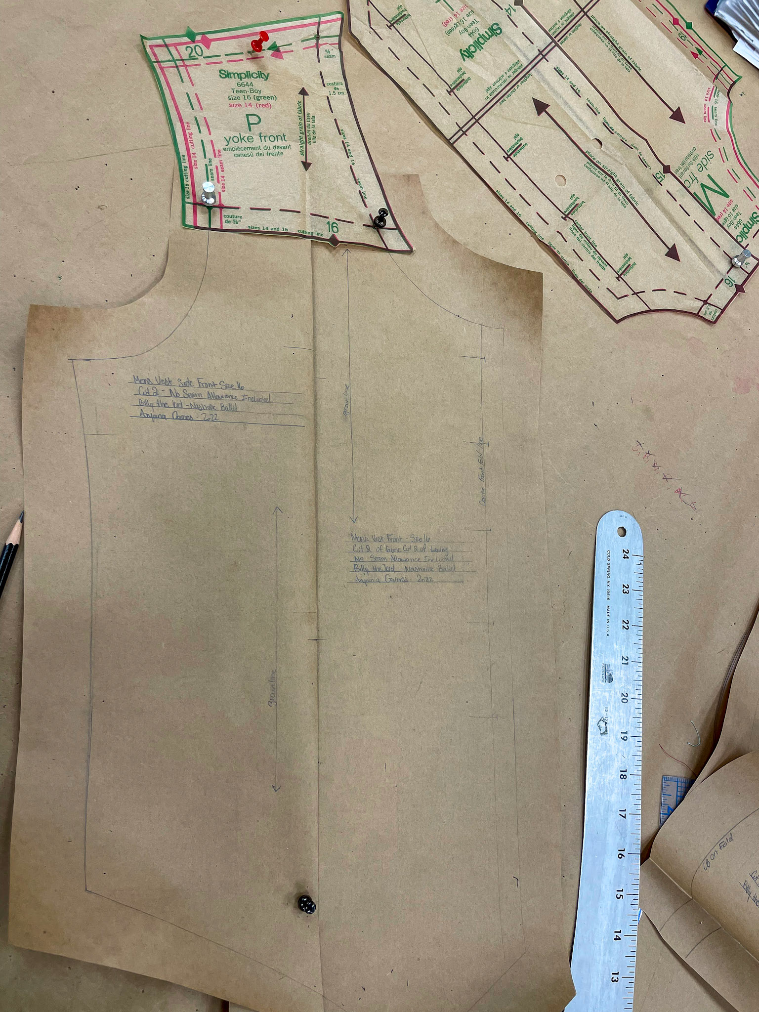 Grading Vest pattern
