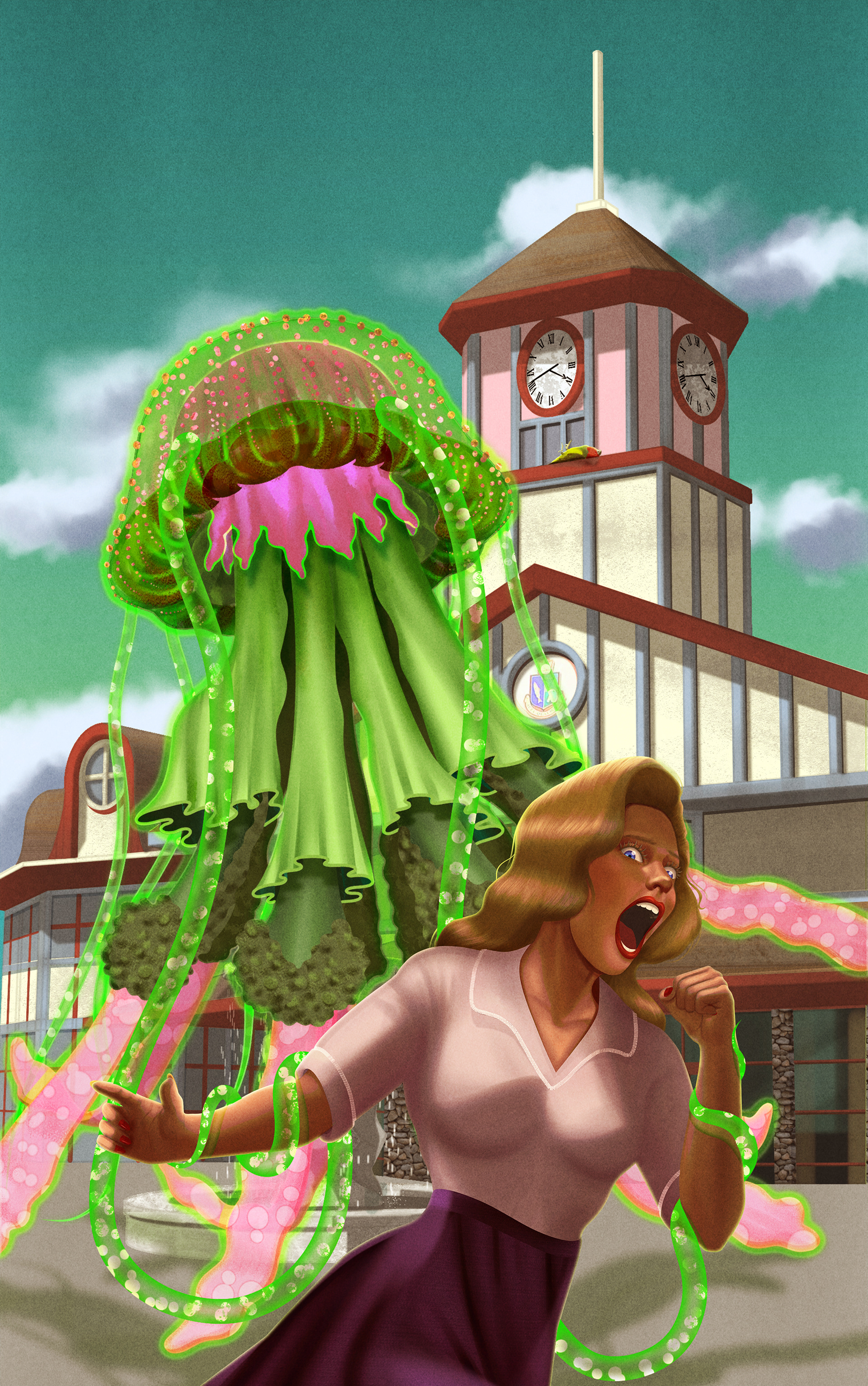 Cover Illustration for Rise of the Jellies by Brian Wilford