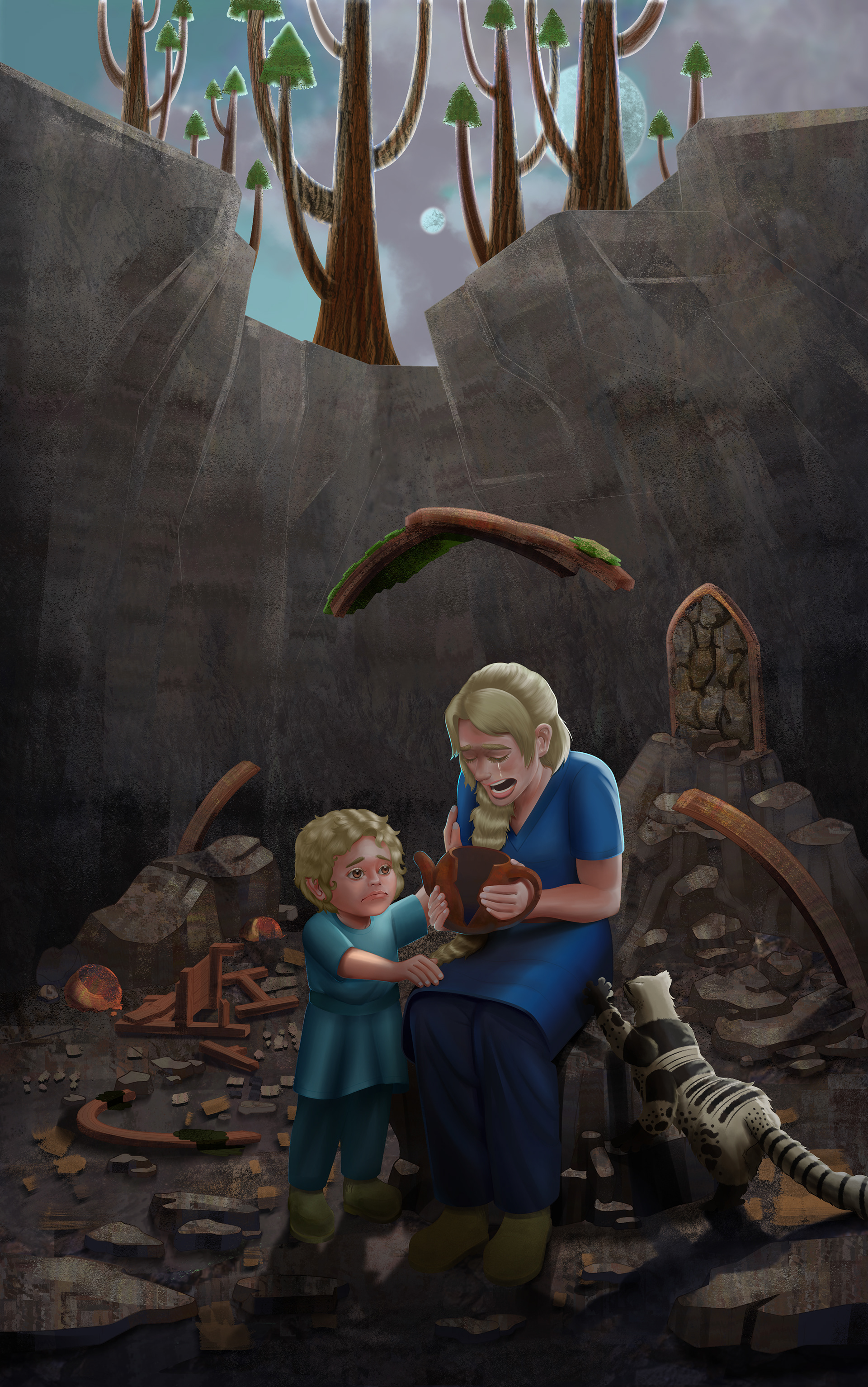 Cover Illustration for Imagine Disaster by N. A. Walker