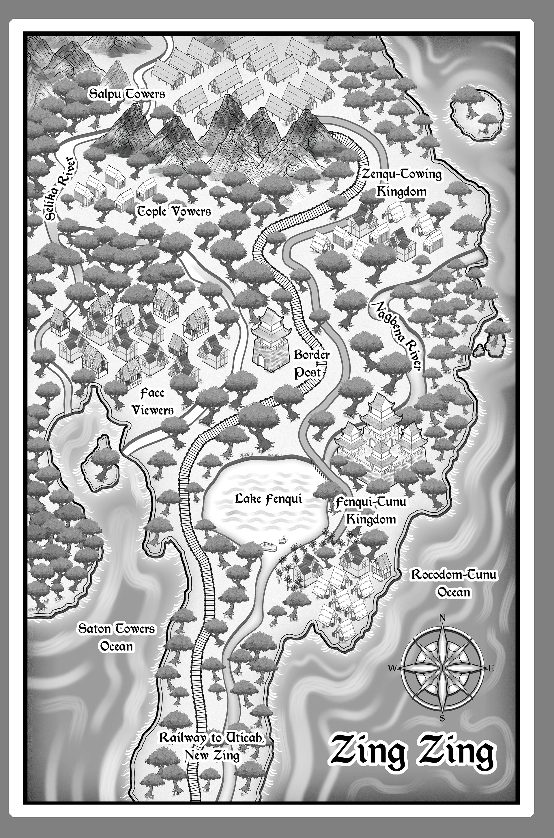 Map Illustration for Treasured Angel by Abraham Tom Saboleh