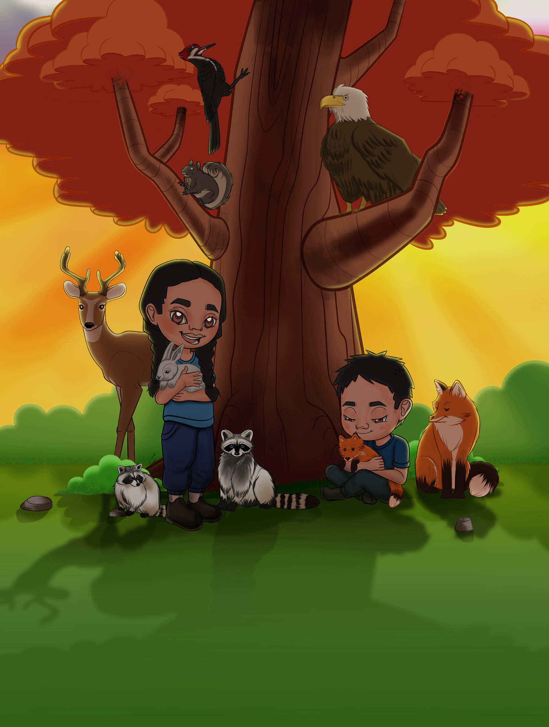 Cover Illustration for The Adventures of Raisen and Radar by Jane Adams