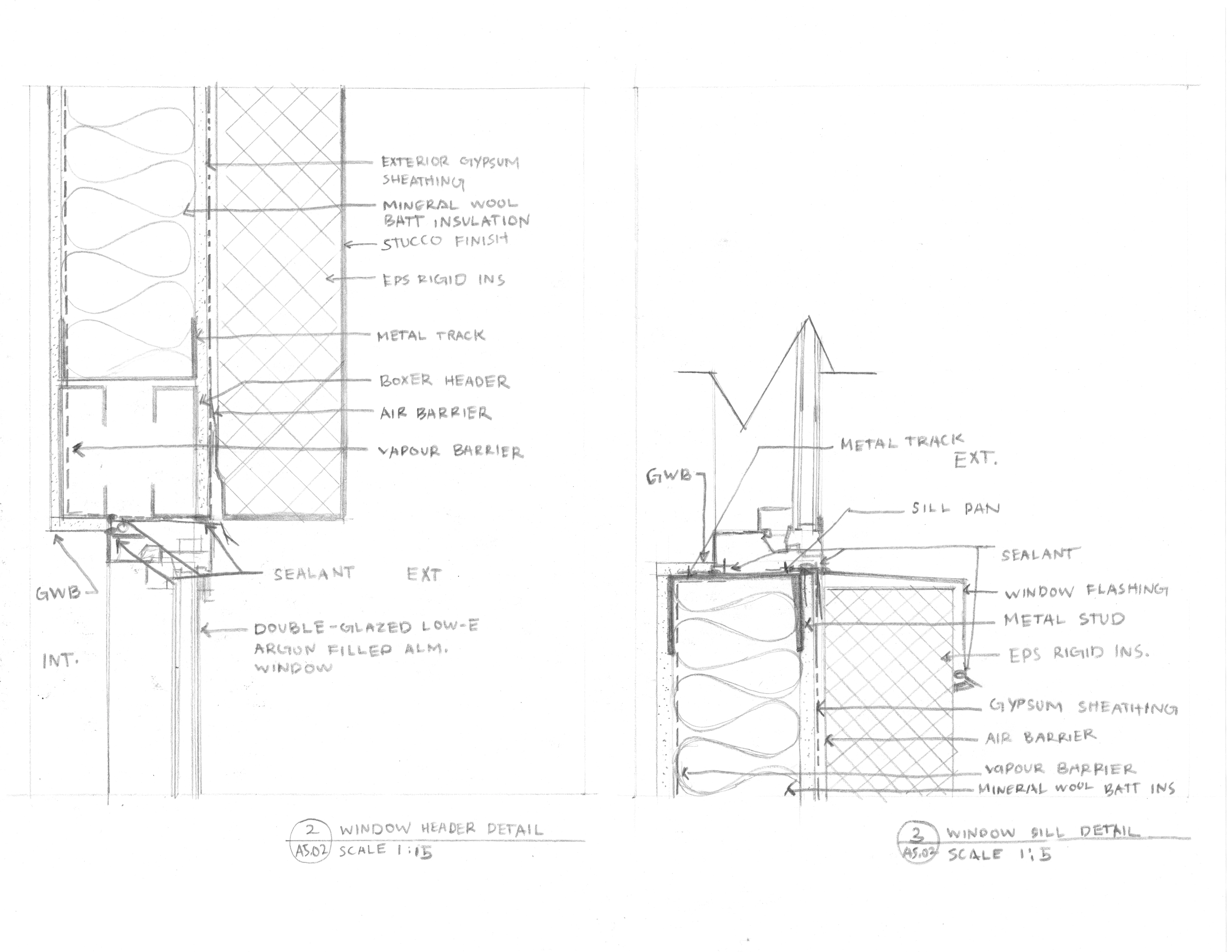 EIFS window header and sill detail
