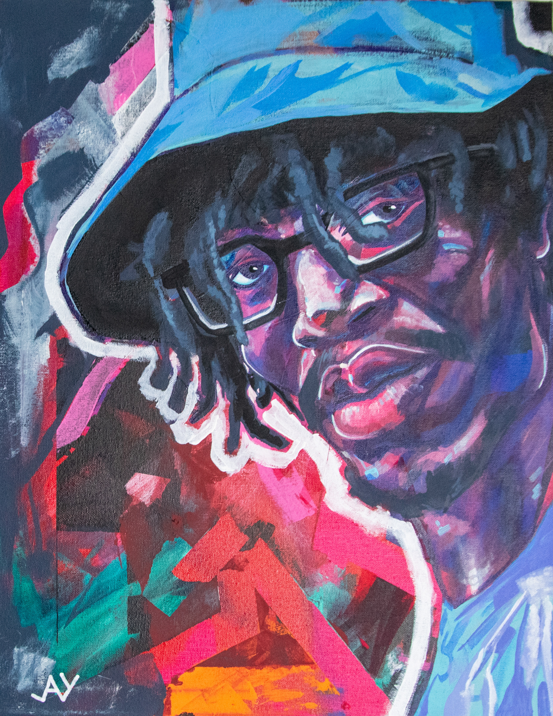 Man In Blue Bucket 50.8 x 40.64cm  20 x 16in