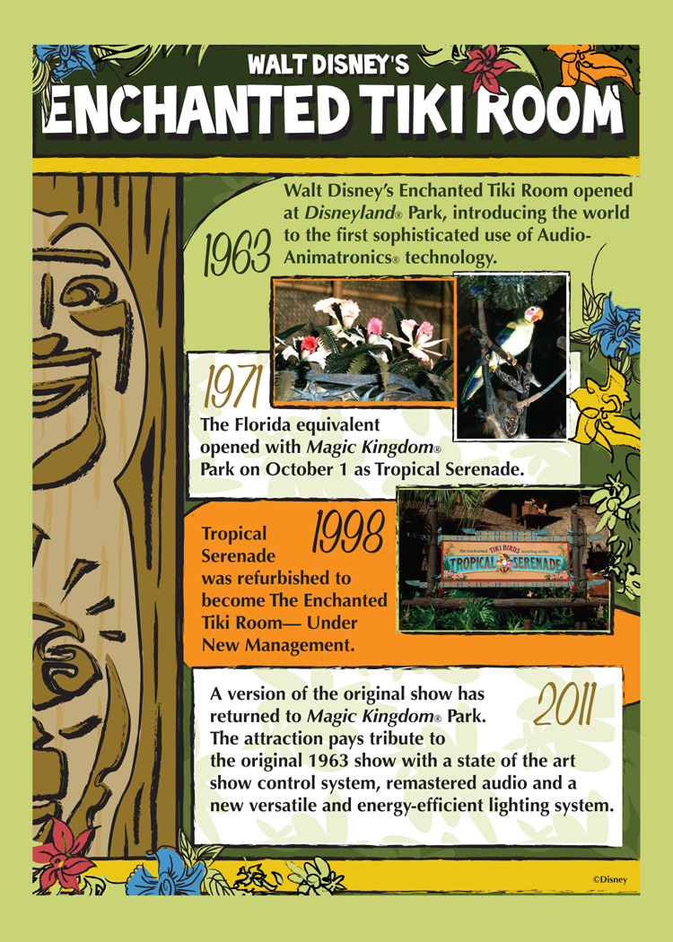 Souvenir postcard for the reopening of Walt Disney's Enchanted Tiki Room.