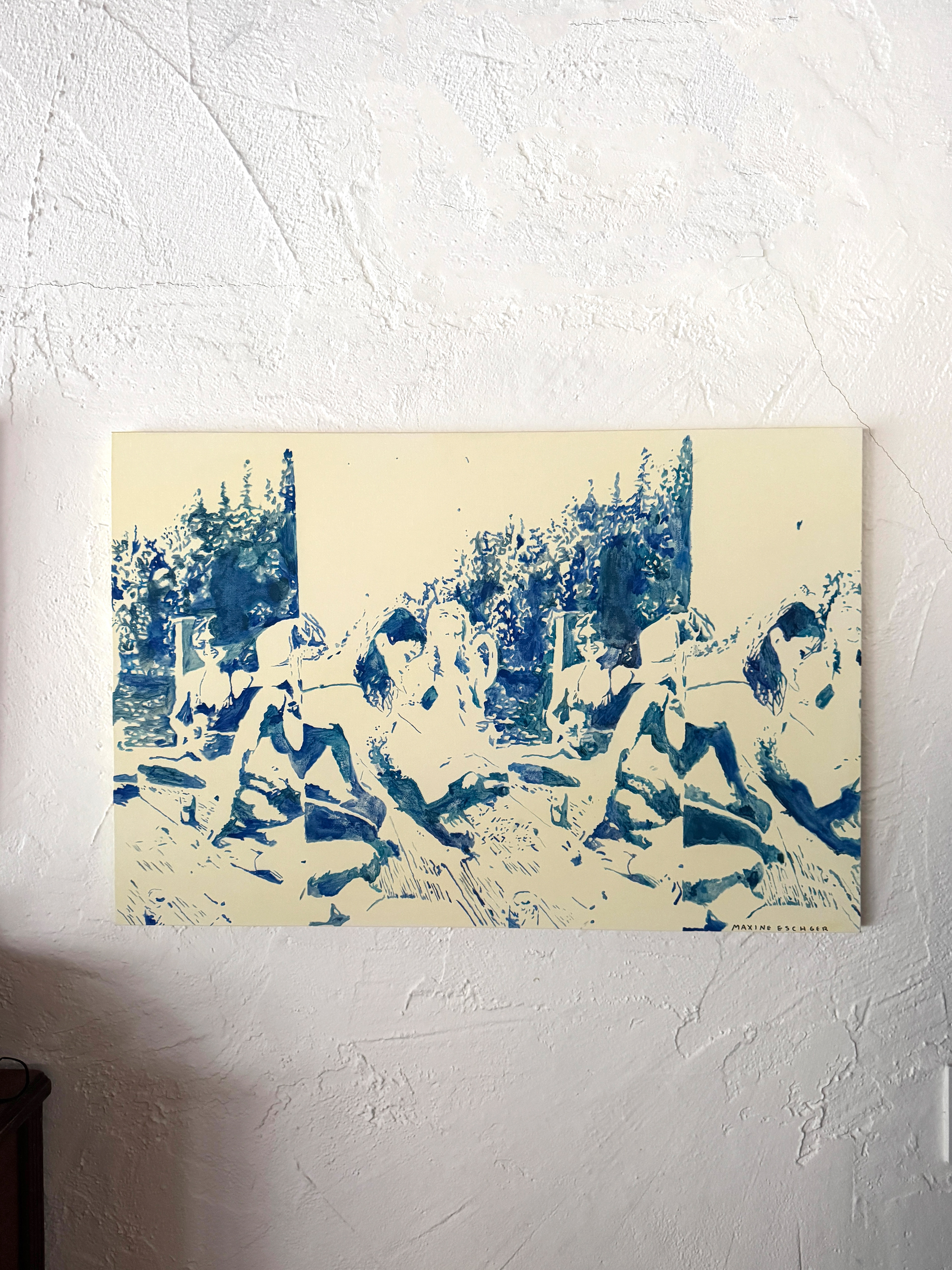 "Bananagrams at the Lake", 24x36 inches, Acrylic on Canvas