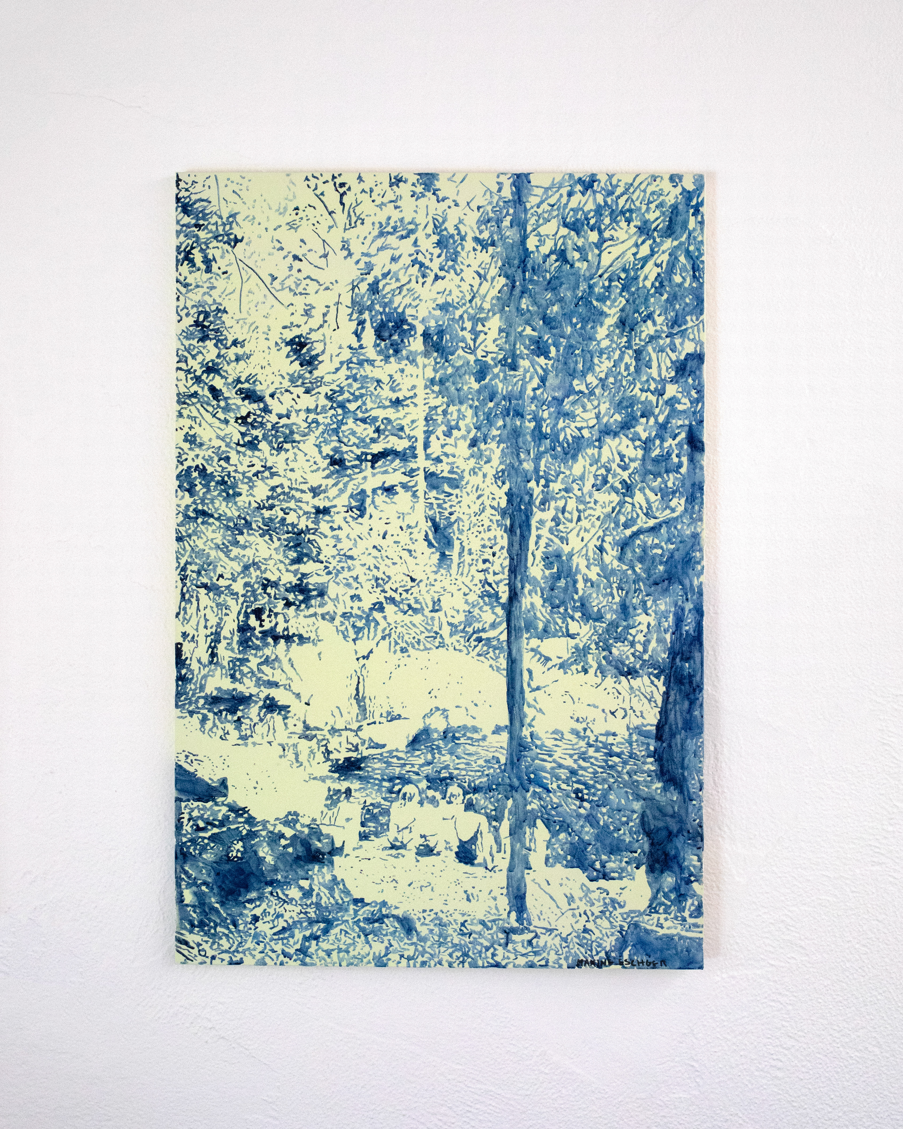 "Cascade Falls", 24 x 36 inches, Watercolor and Acrylic on Canvas