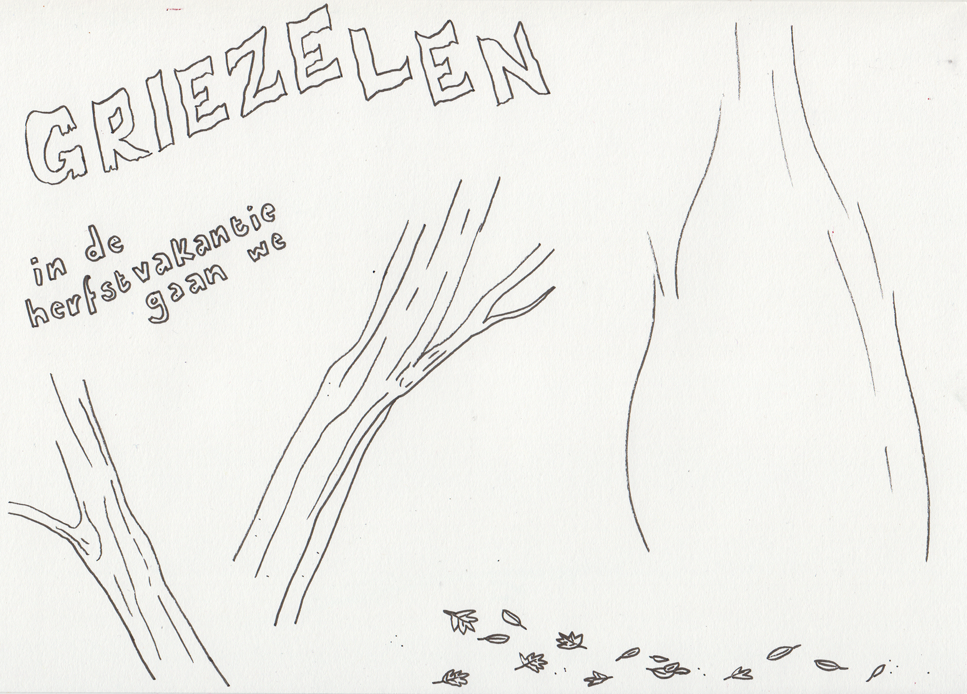 linework on paper for Halloween poster