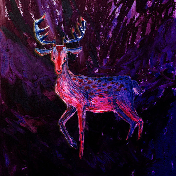 A Deer in Dark Woods