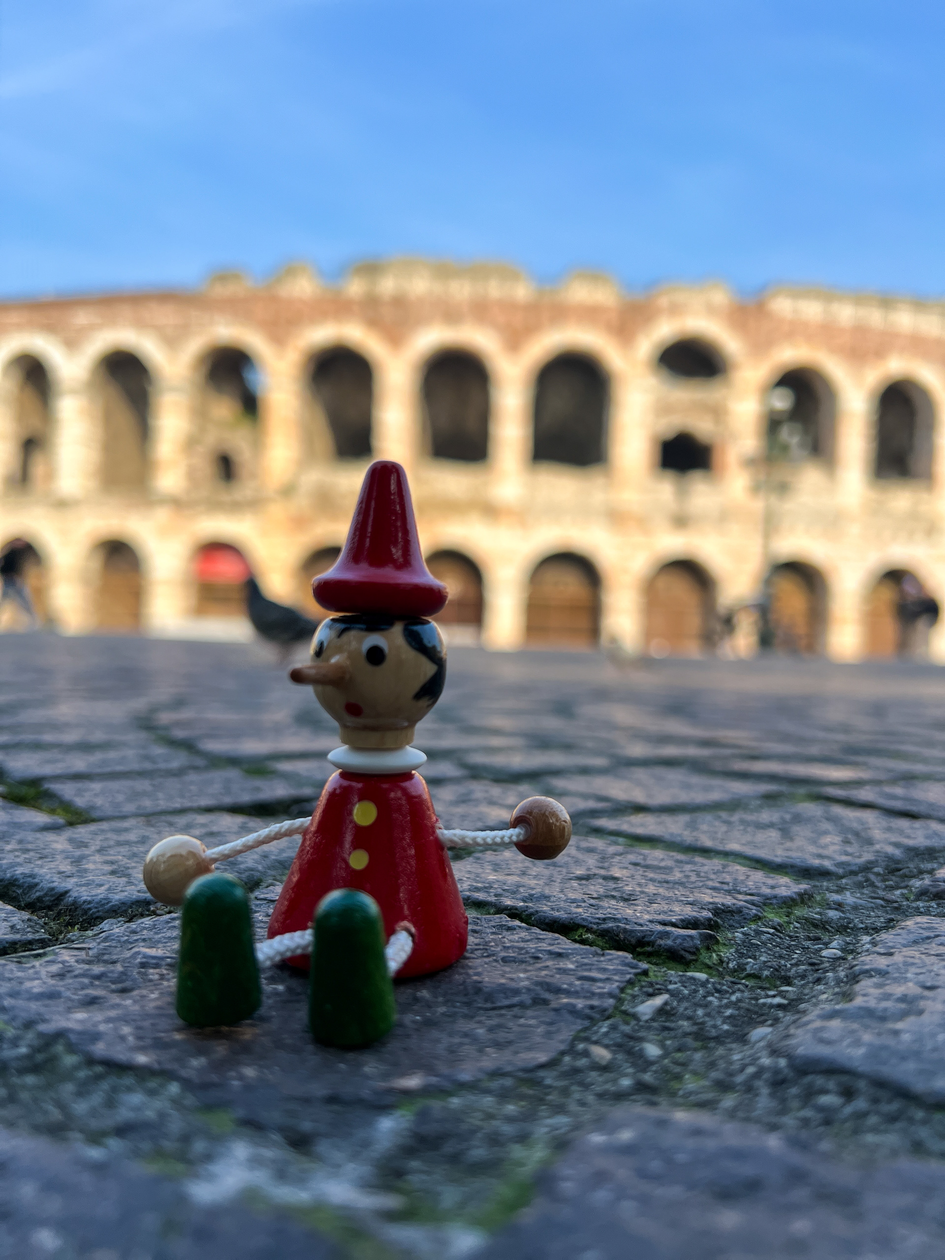 Pinocchio in front of Arena di Verona