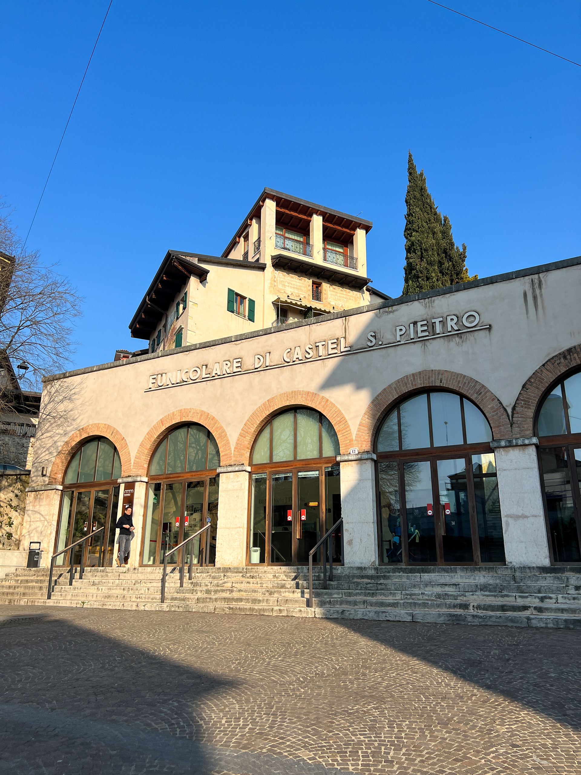 Funicular up to Castel San Pietro and viewpoint