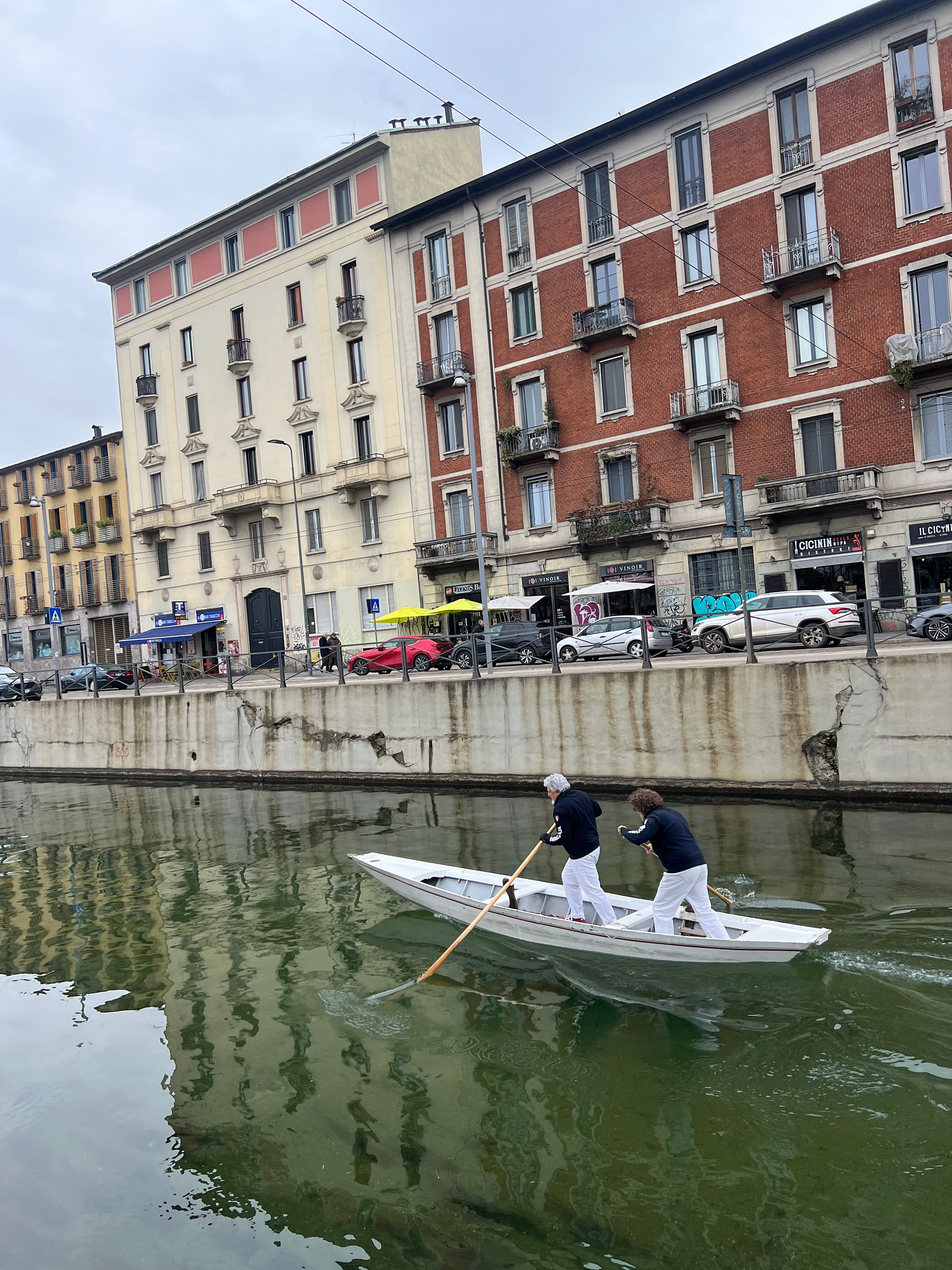 On our way back from Aldi, we saw a boat in the canal