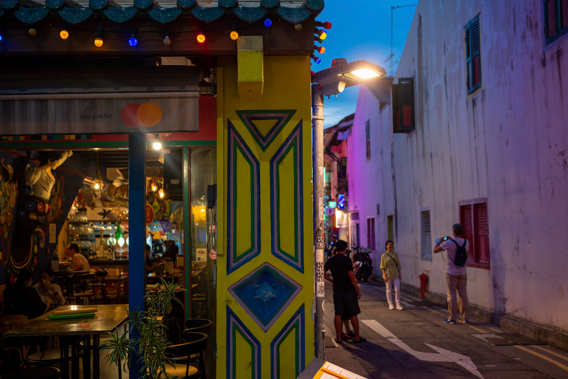 Out for a stroll near Singapore's Haji Lane at dusk