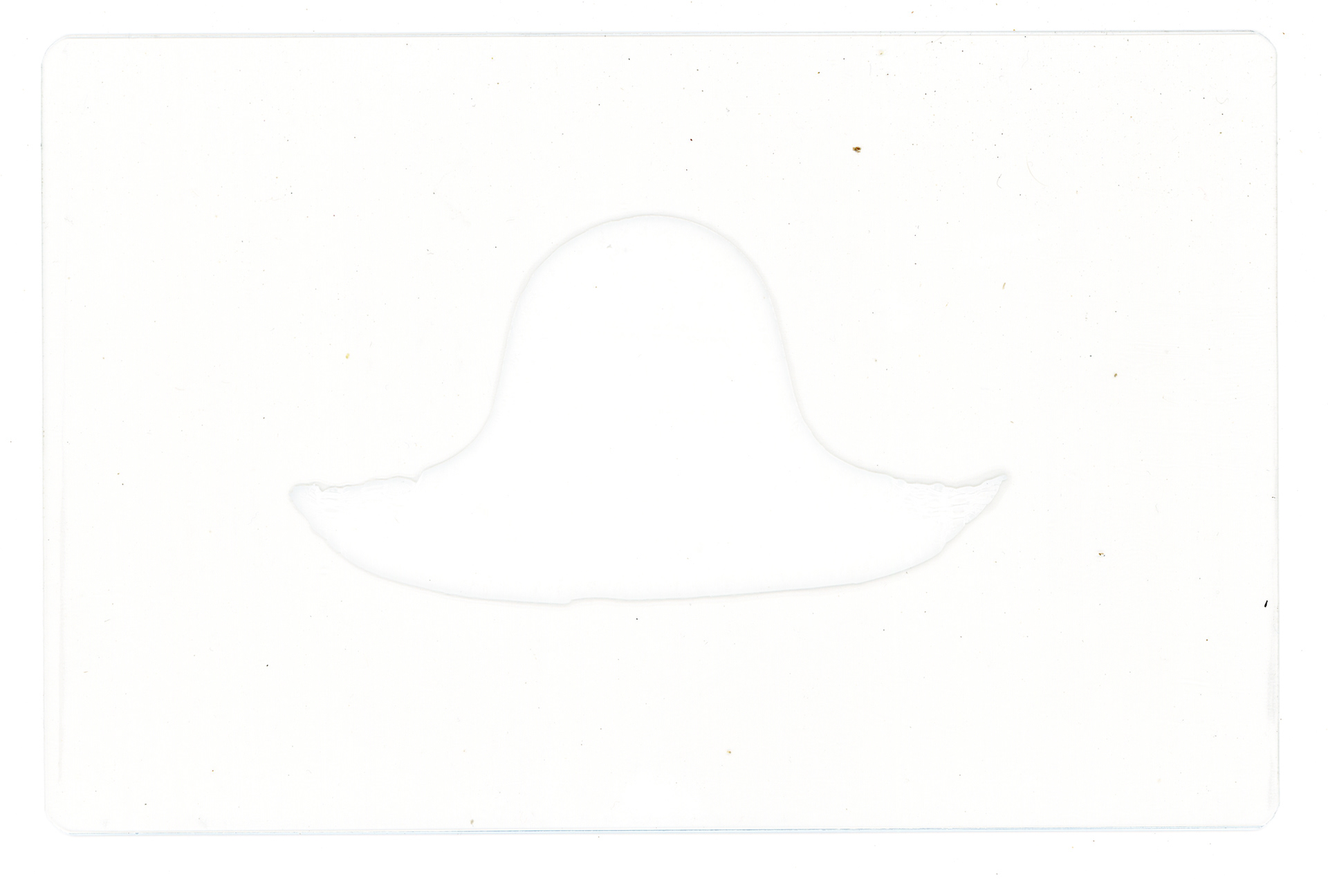 Fantasminha I, 2024, fragmento de sacola plástica selados em poliéster, 11 x 17 cm (TC284)