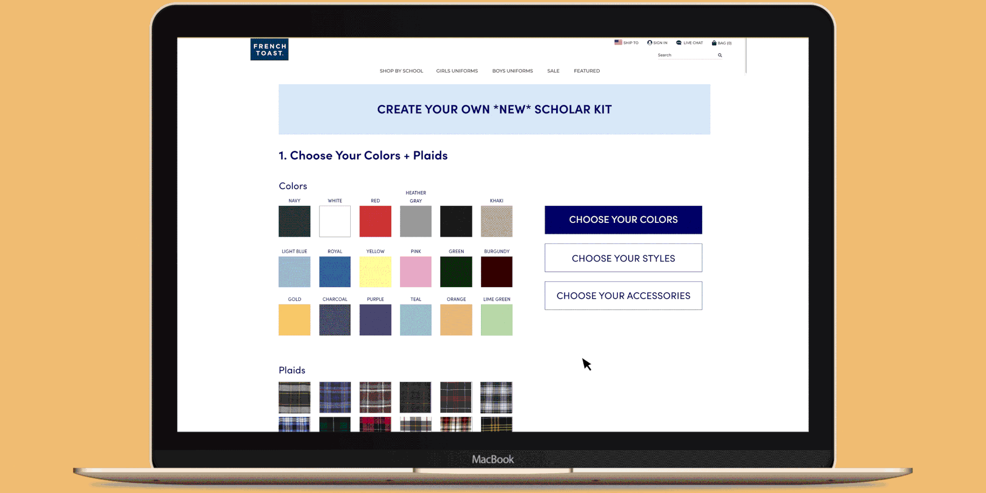 Project was to create a mockup of what a proposed custom school admin experience could look like for choosing school uniform store. 
