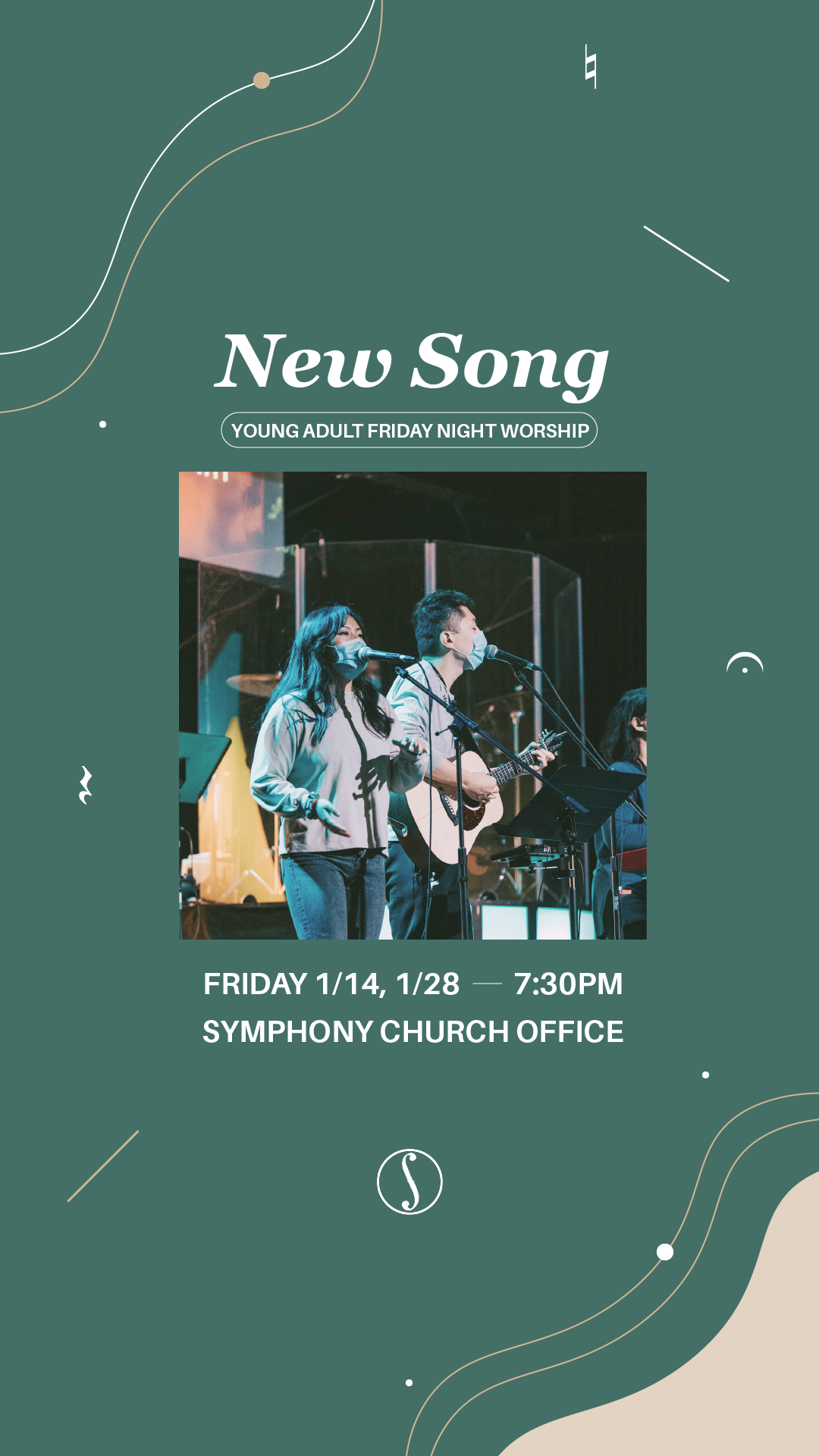 (Dec 2021) IG story promoting Friday fellowship at Symphony Church. Illustrator.