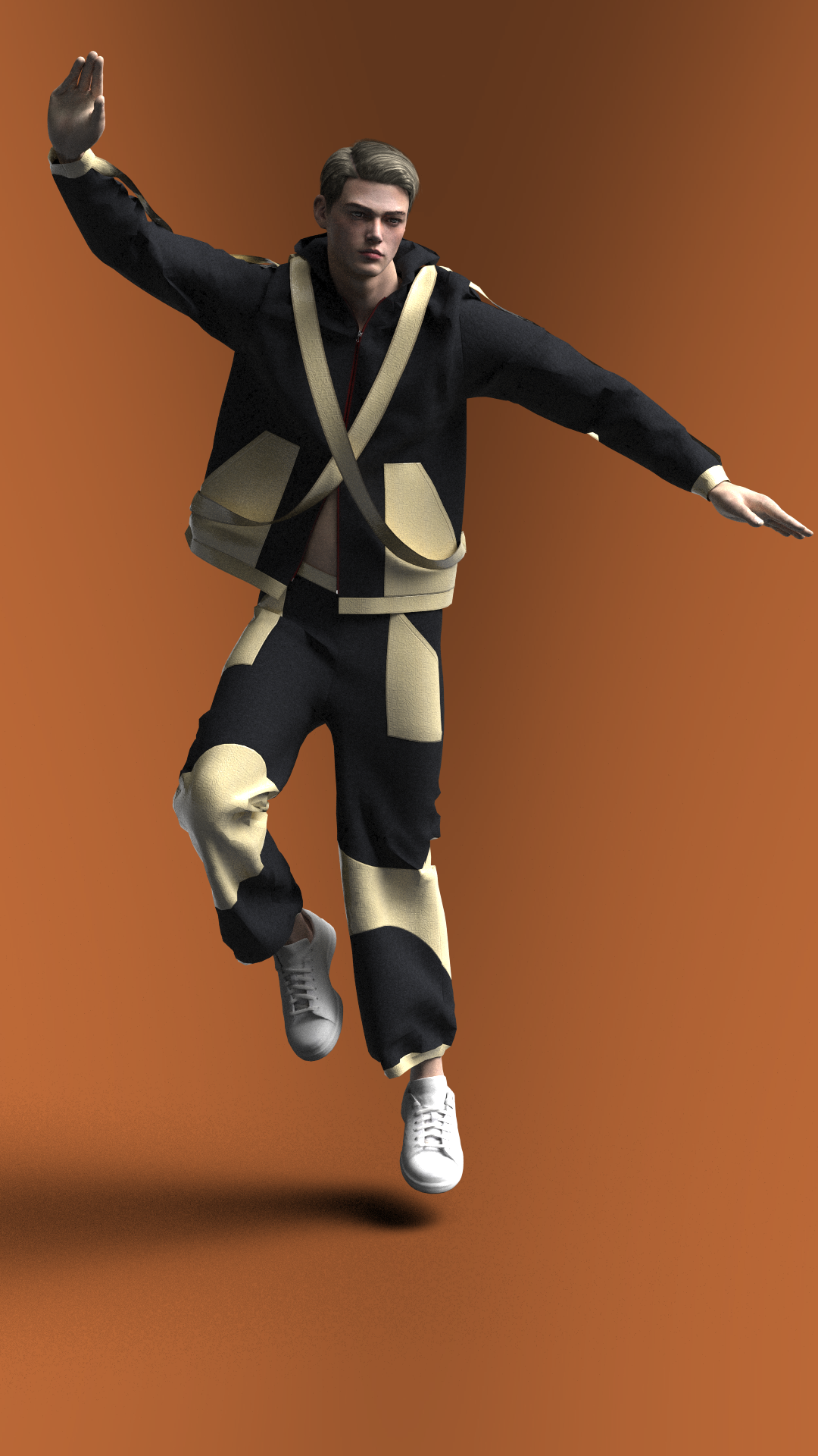 AI poses in clo3d and garments+rendered in clo3d
