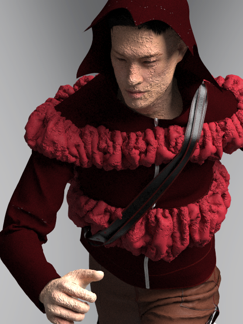 close up details in clo3d, rendered in clo3d