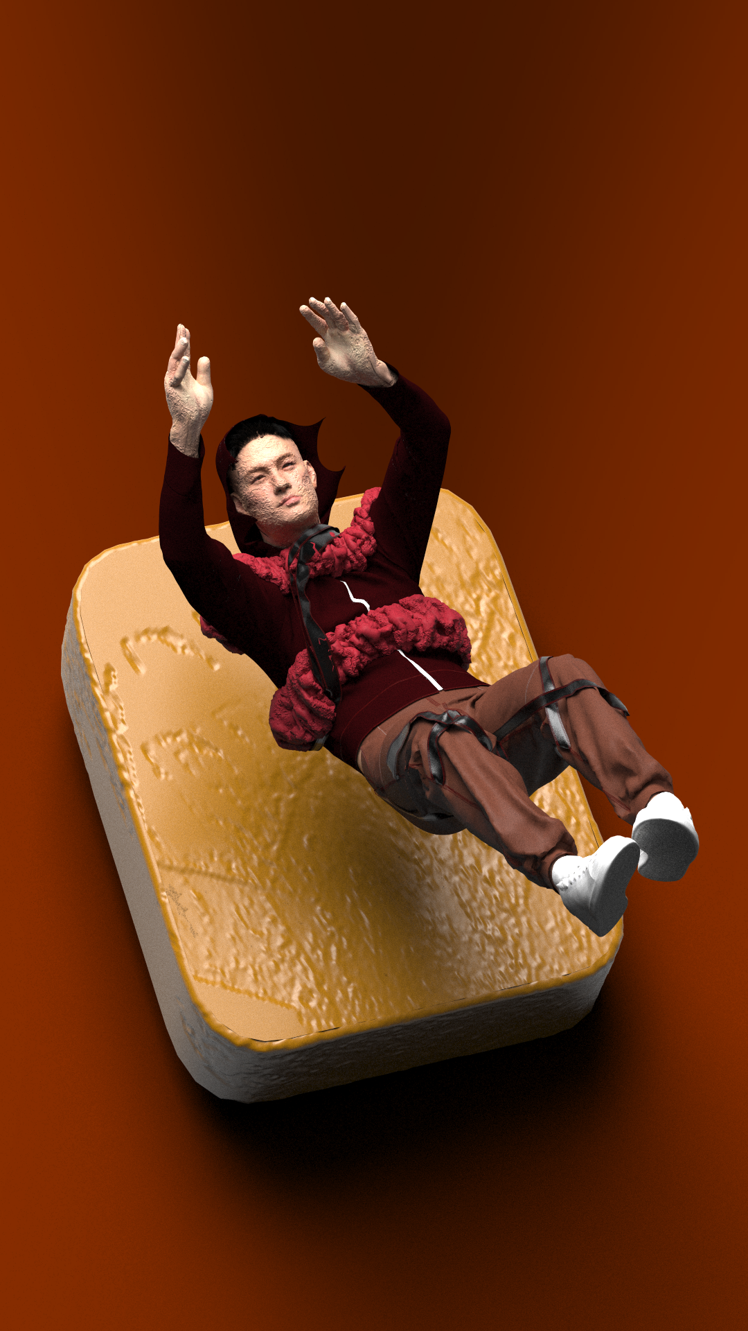 AI poses in clo3d, garments made in clo3d