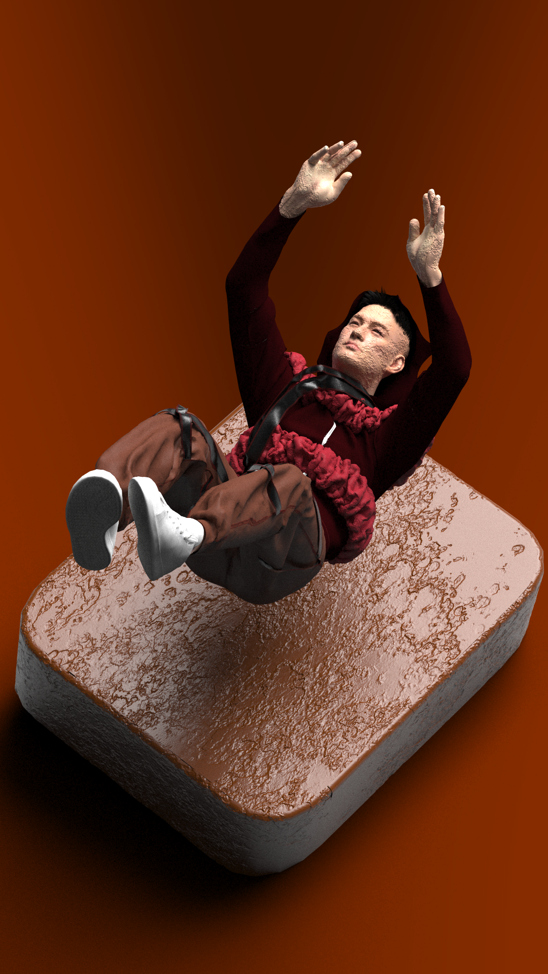 rendered in clo3d with AI poses