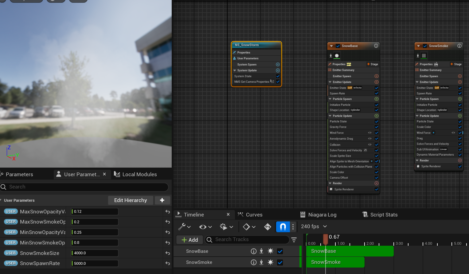 Overview of the full snow storm particle system