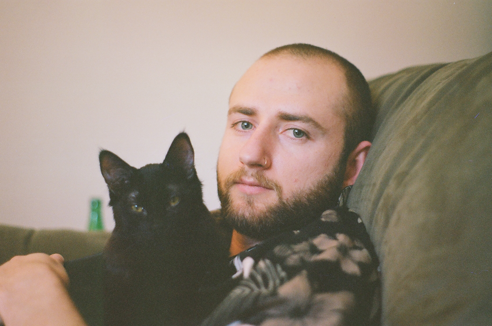 me with one of my cats, Ozzy