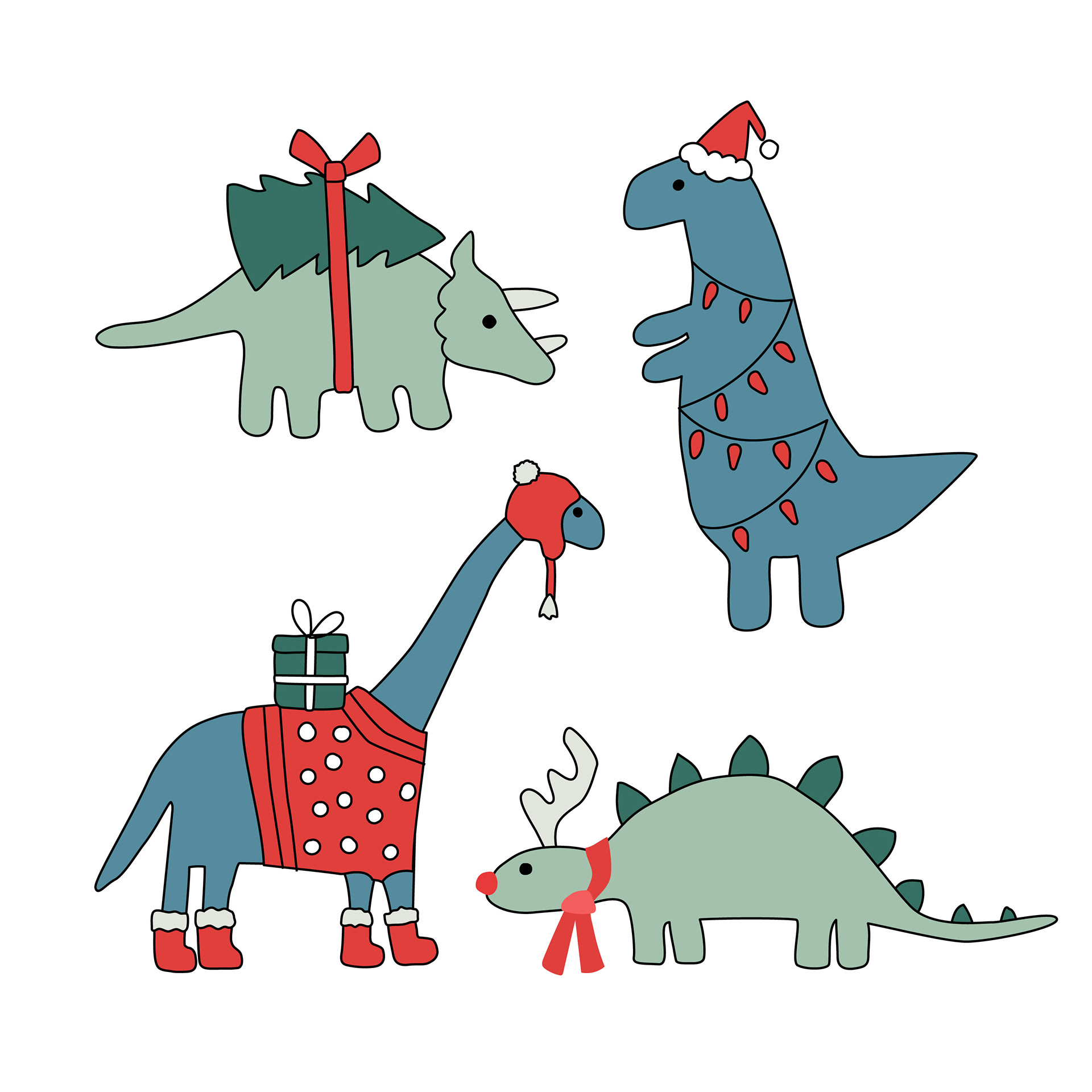 Holiday Dinos blue