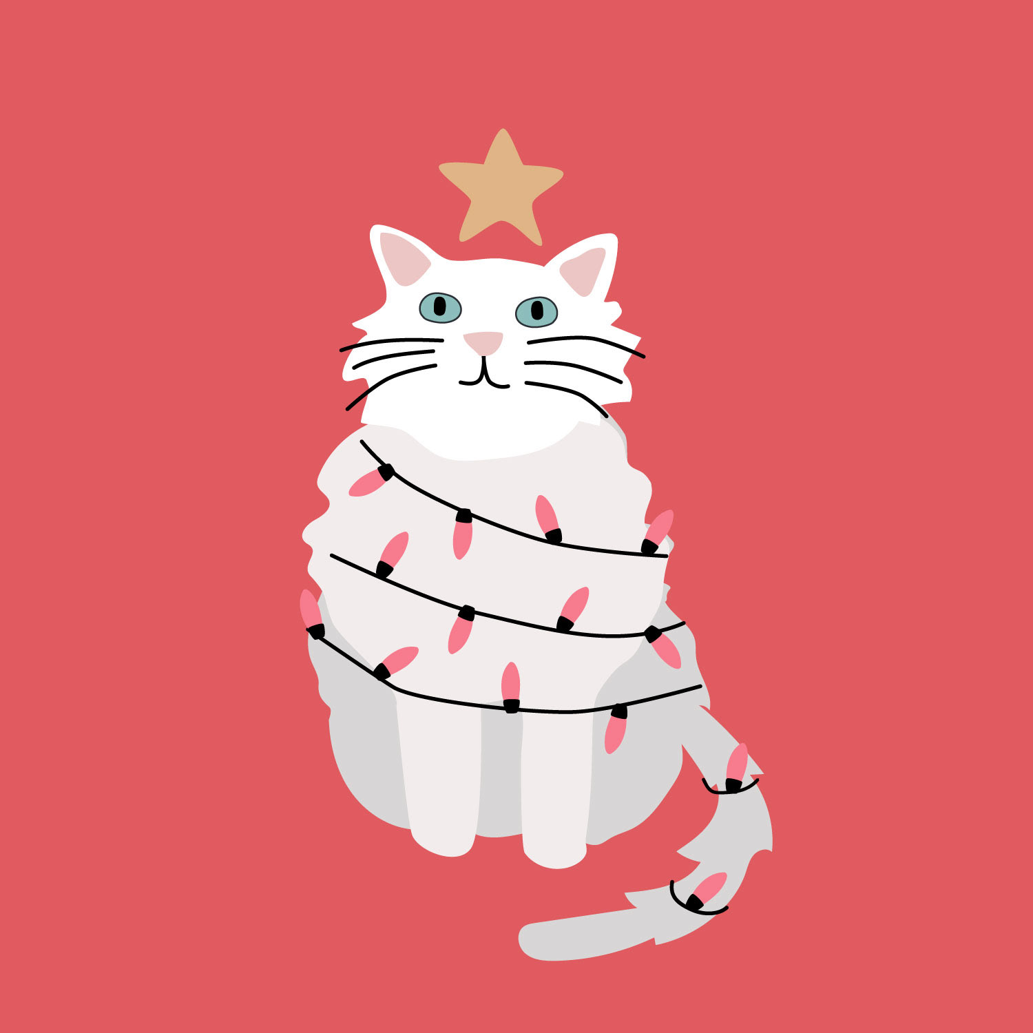 Cat Christmas Lights 2