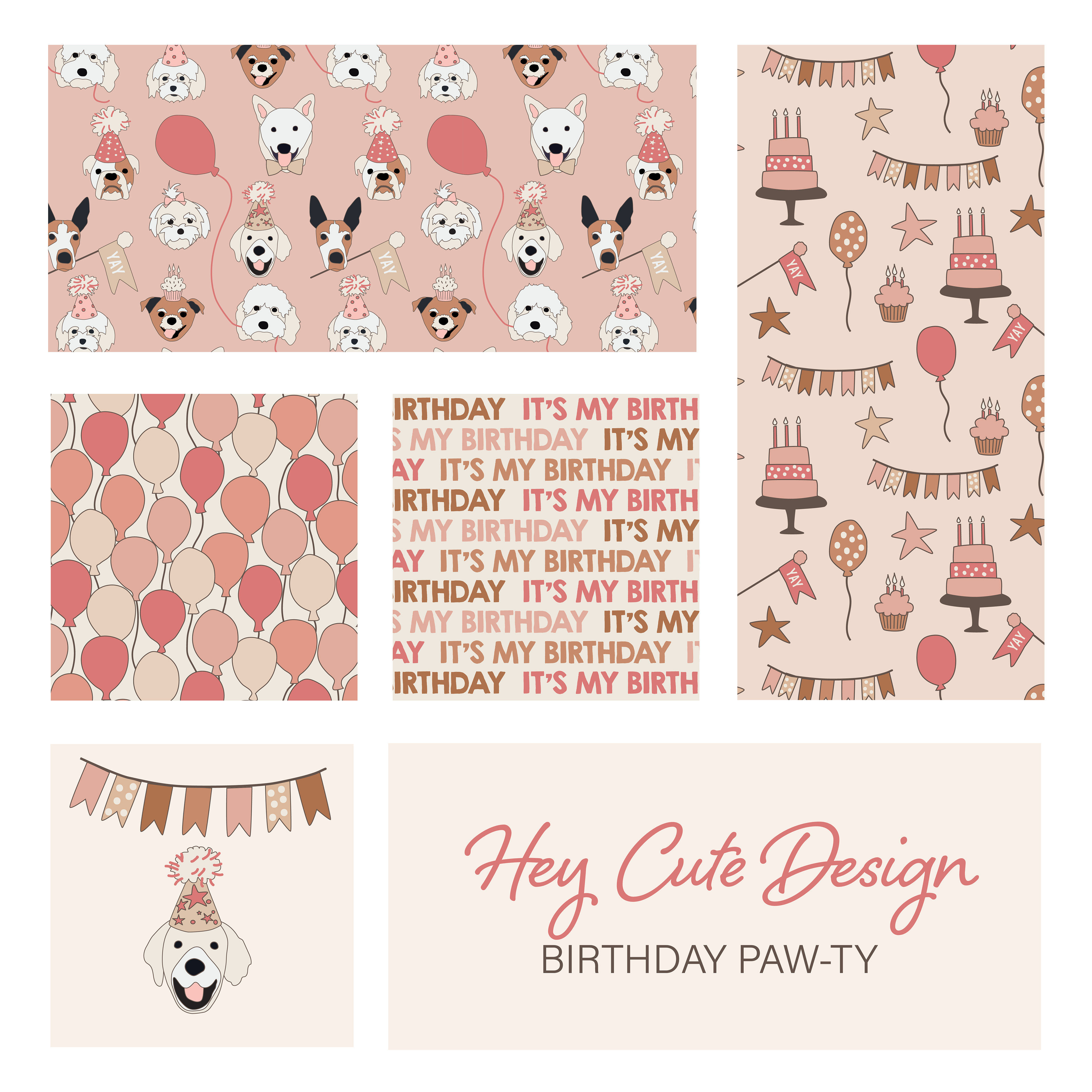 Birthday Pups Pink Collection