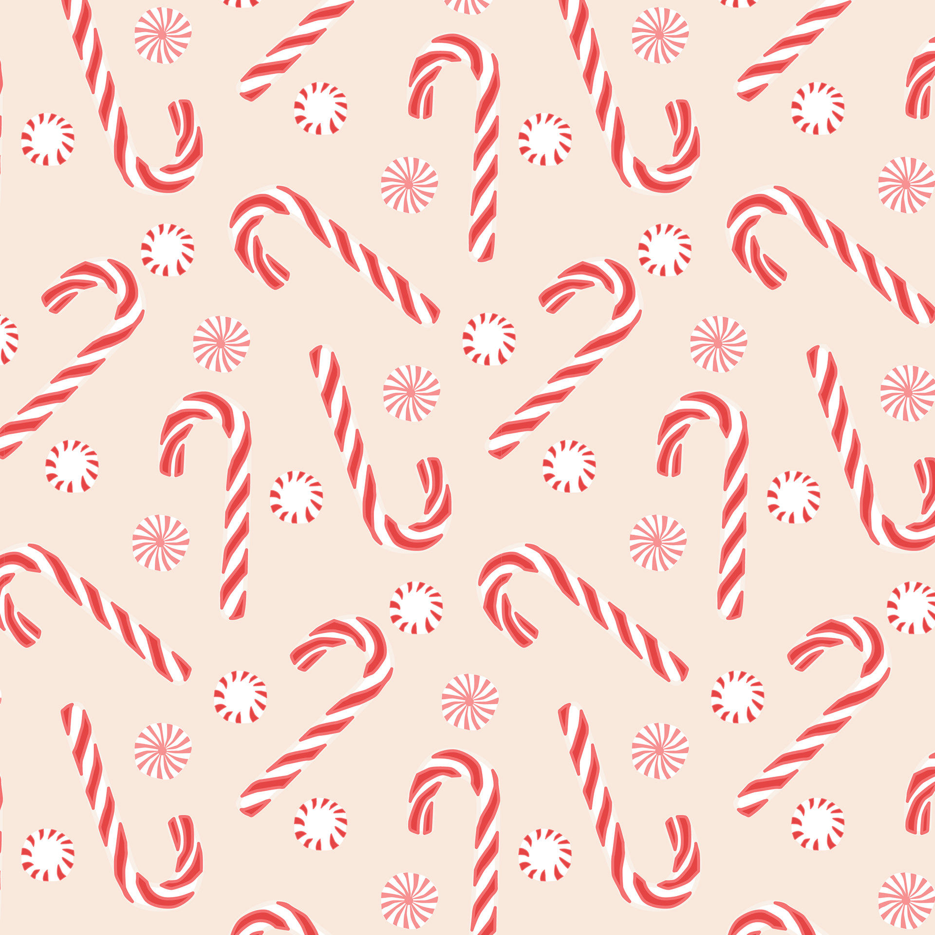 Candy Canes on cream
