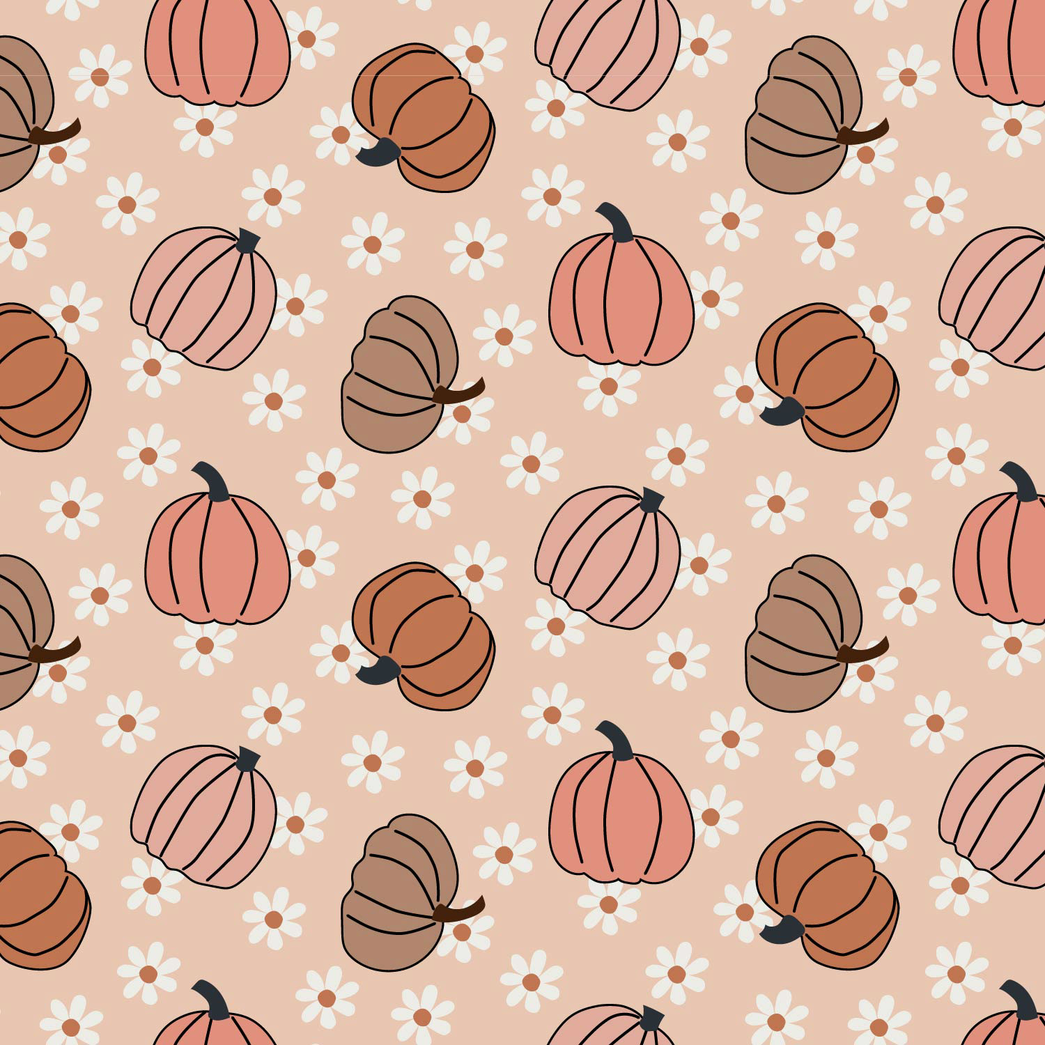 groovy neutral pumpkins pink