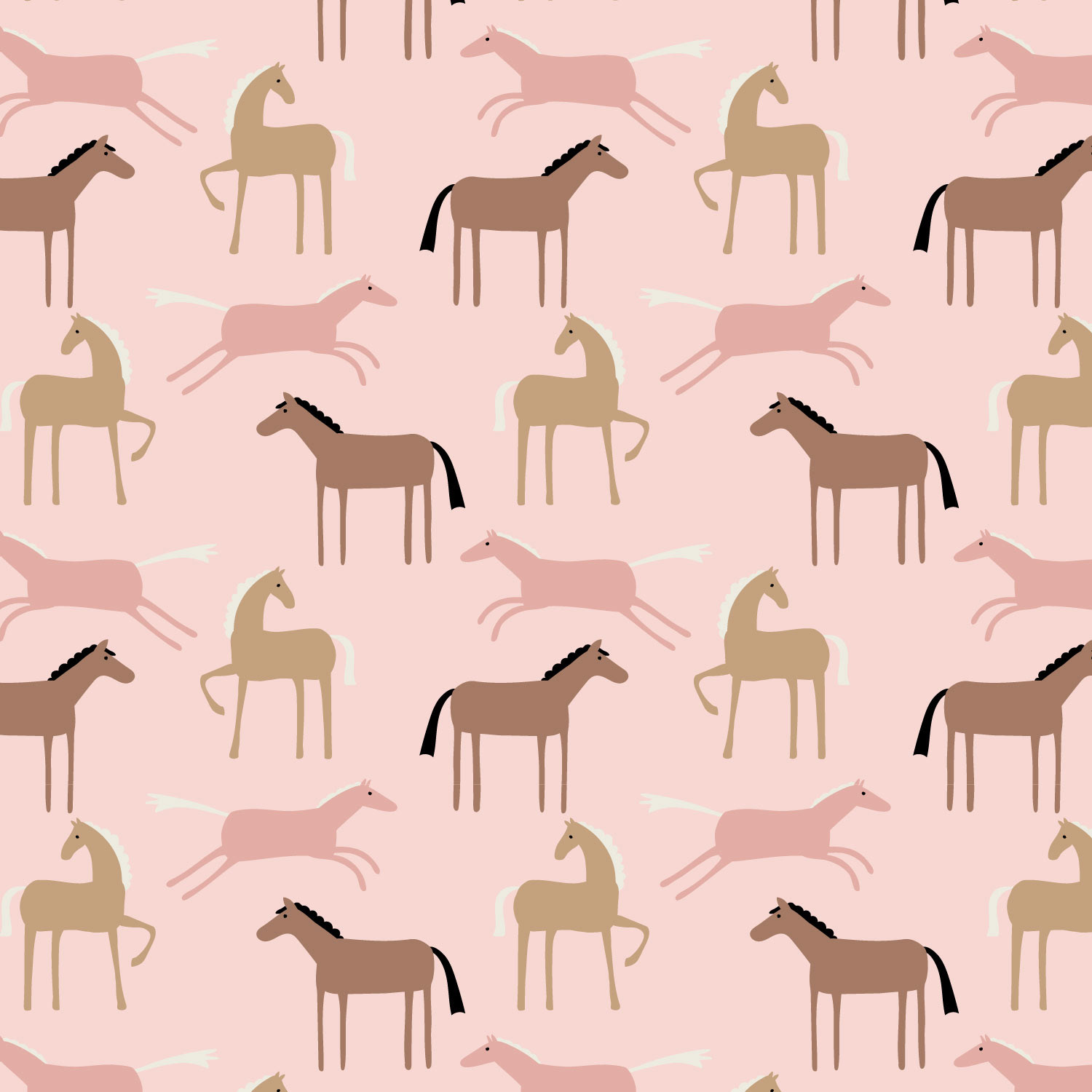 Horse Party on Pink