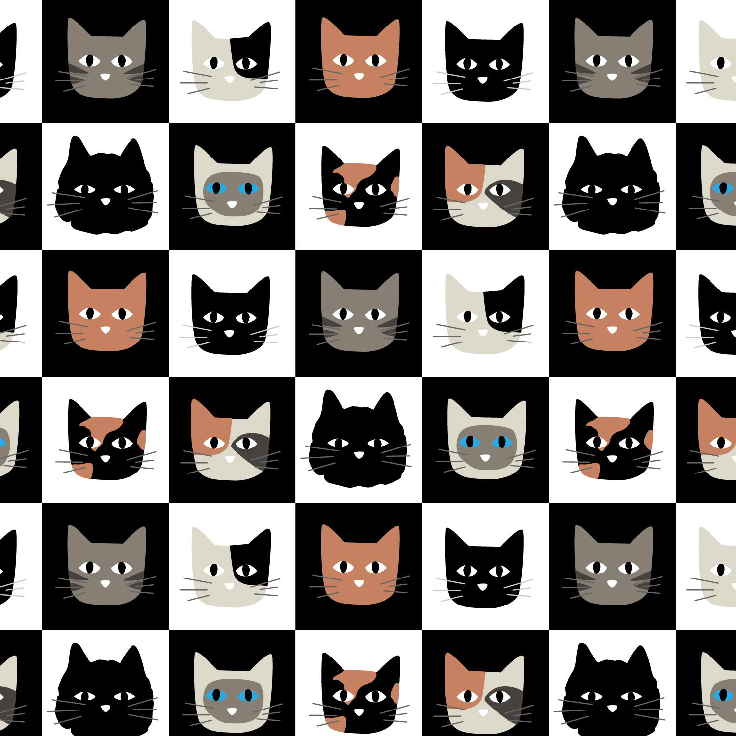 cat faces grid