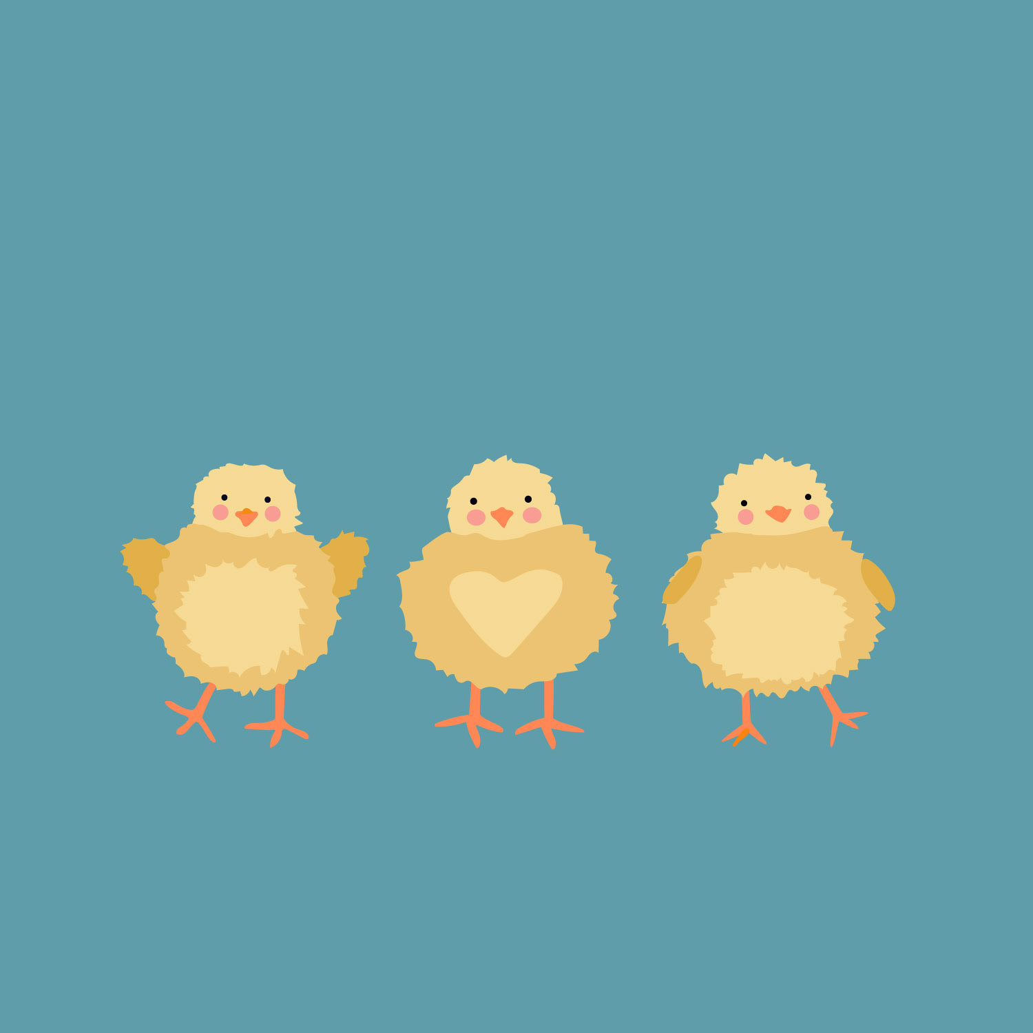 Chicks on Blue