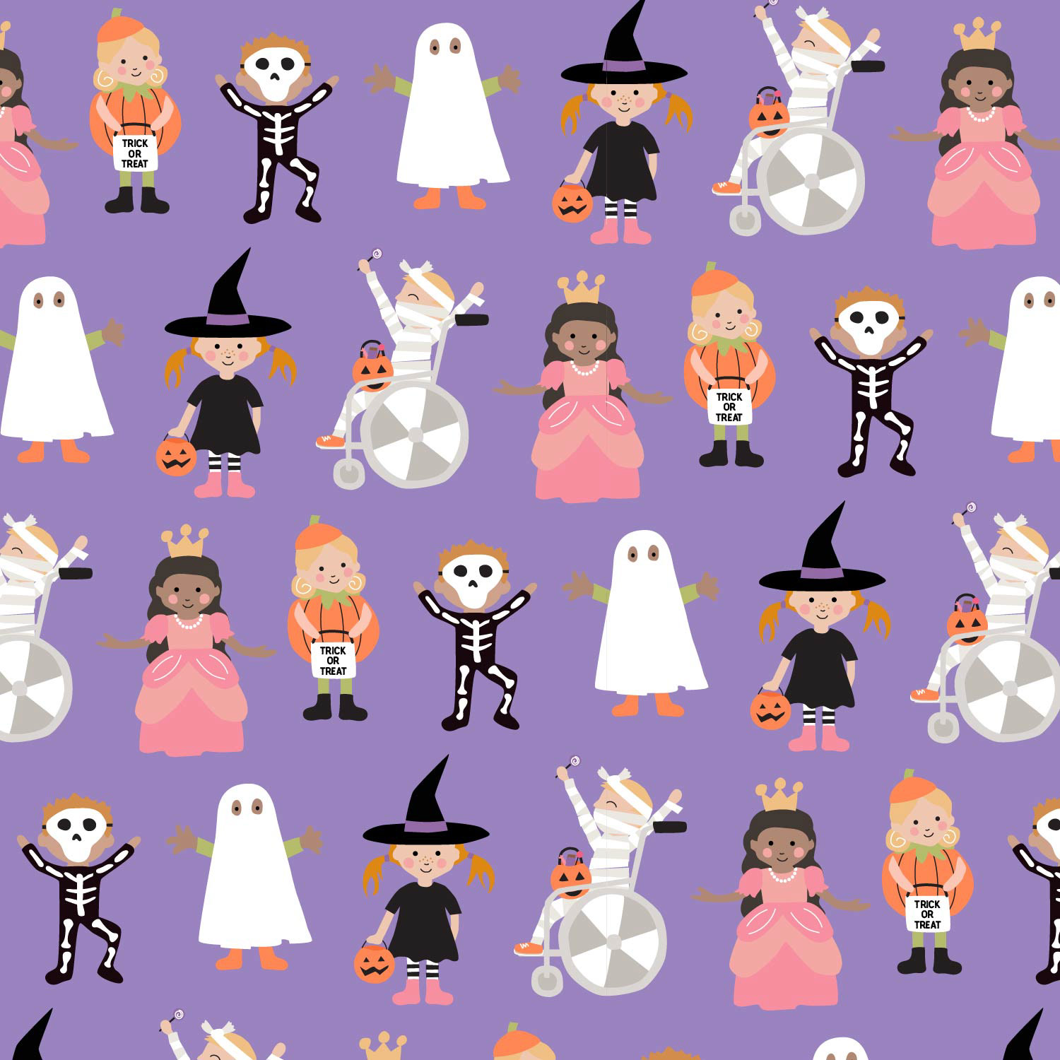 trick or treat kids purple