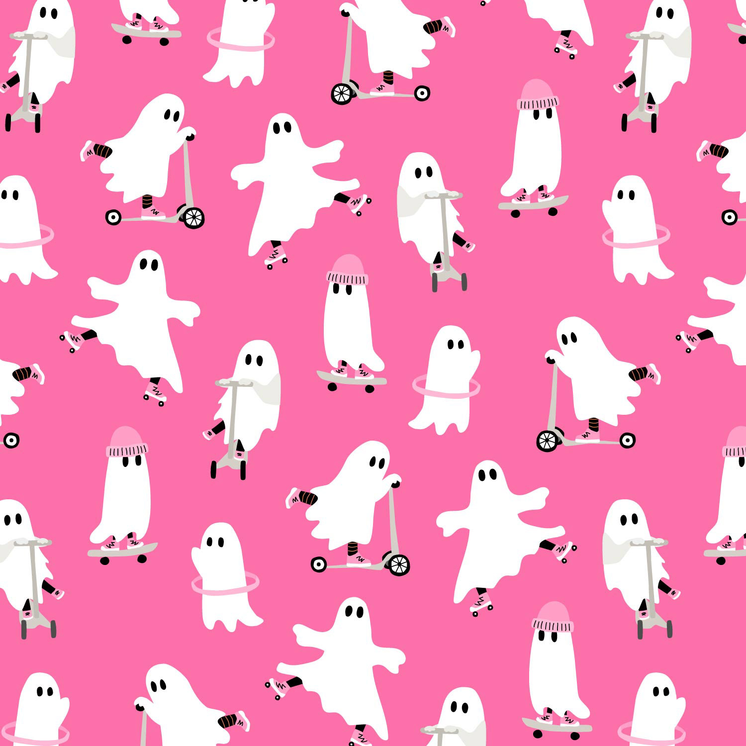 groovy pink skate ghosts