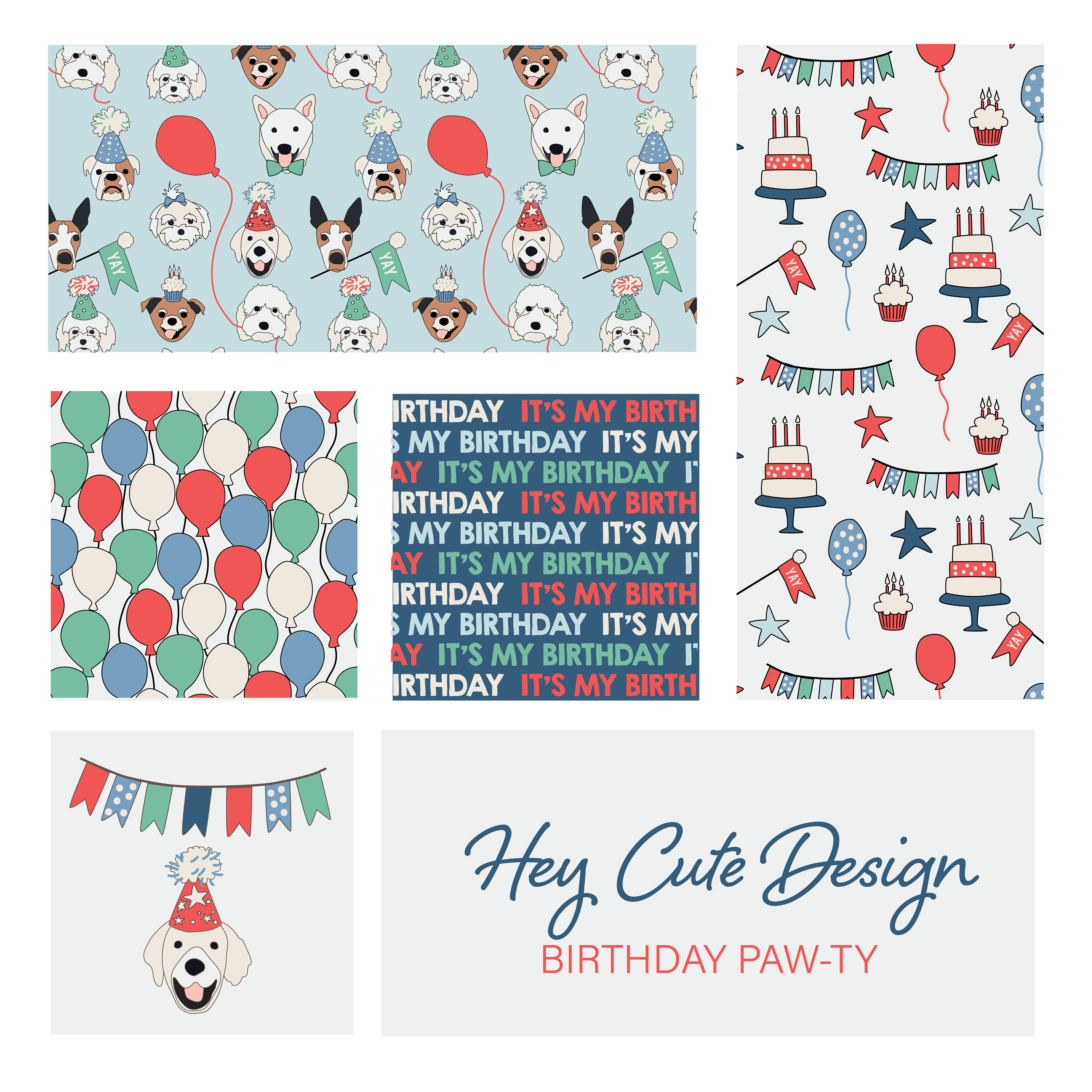 Birthday Pups Blue Collection