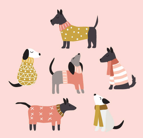 Dogs in Sweaters Pink