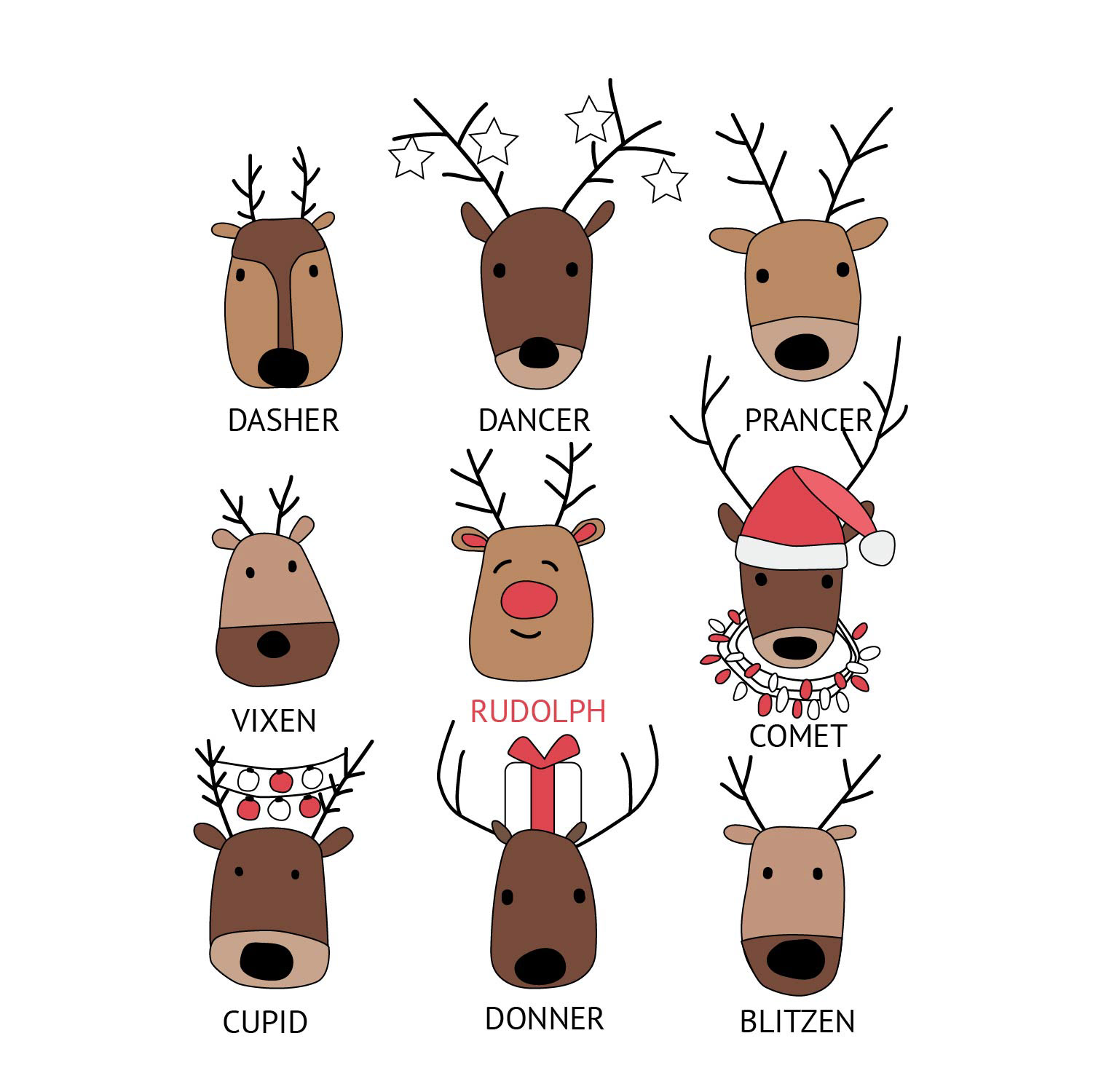 Santa's Reindeer Names