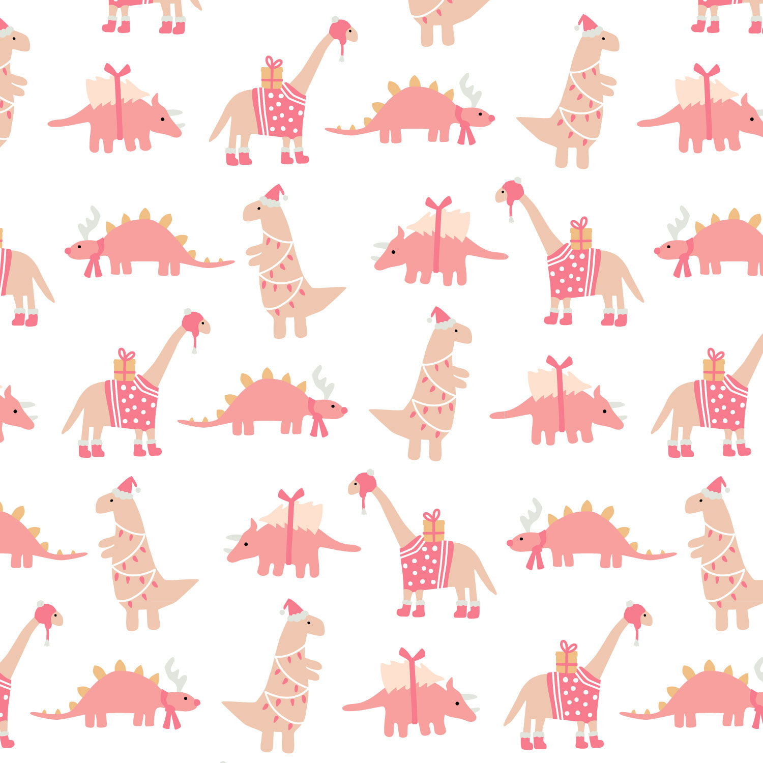 Holiday Dinos Pink