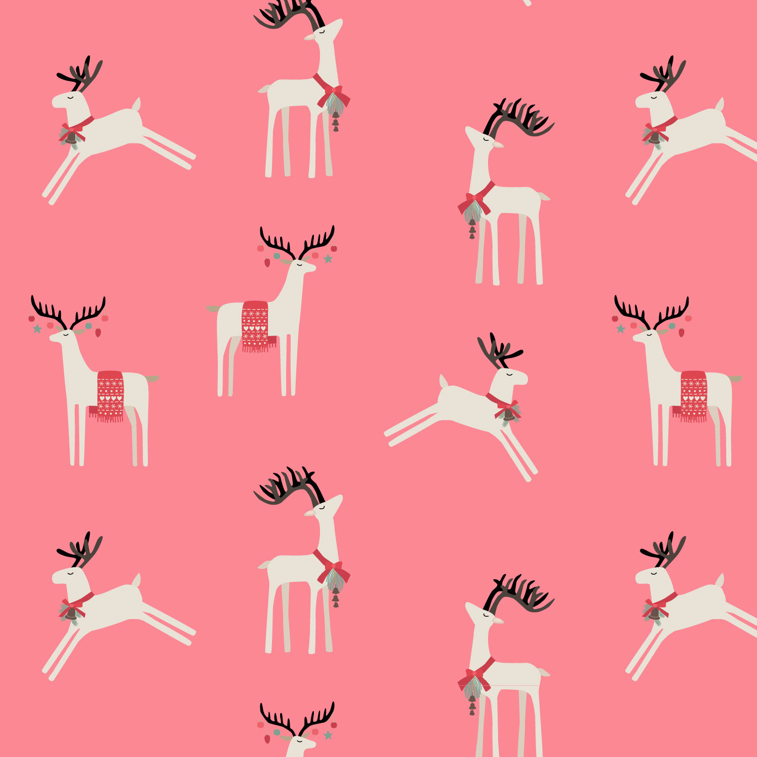 Scandi Deer on Pink
